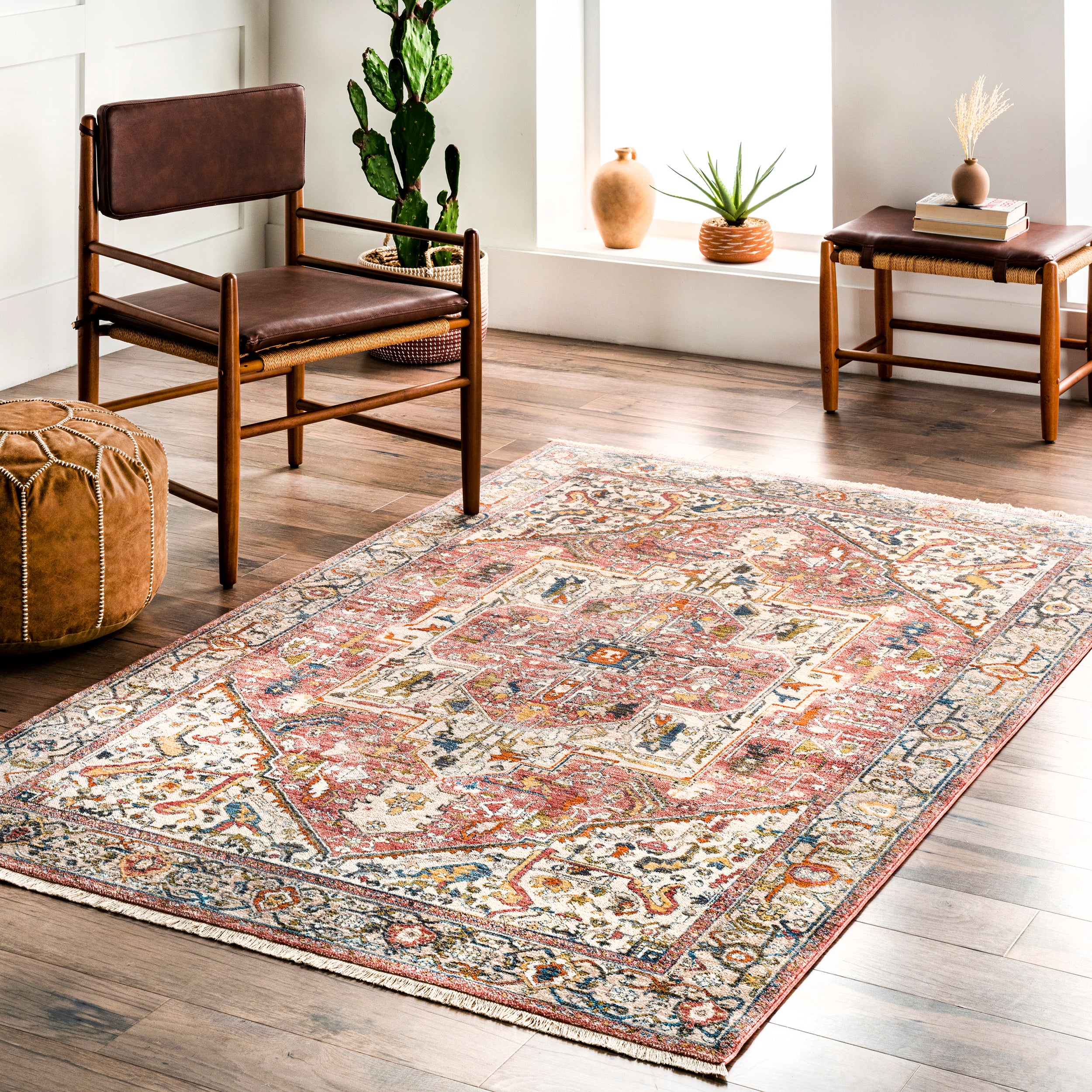 Harriet Vintage Medallion Fringe Area Rug - Image 24