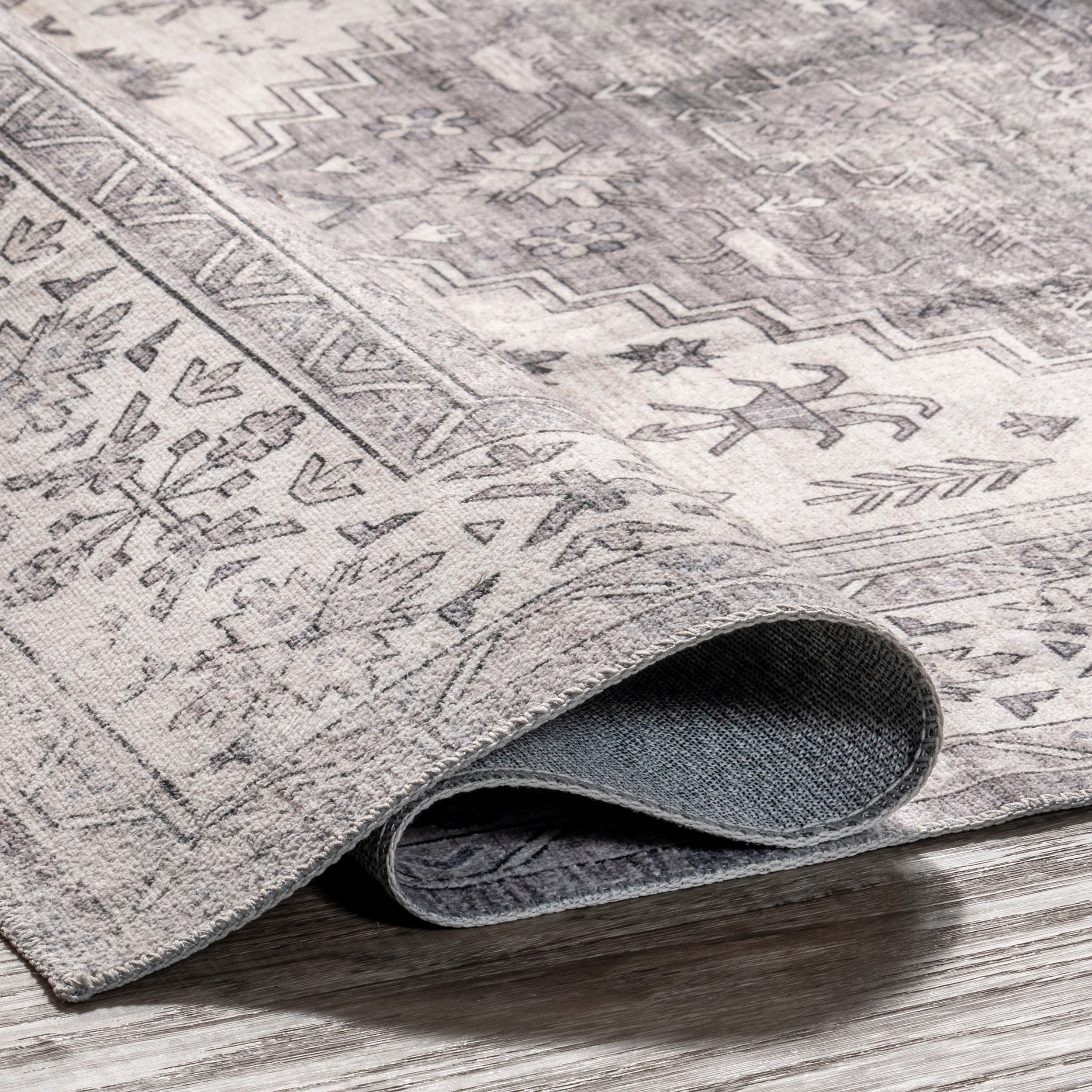 Medallion Bordered Machine Washable Area Rug - Image 17