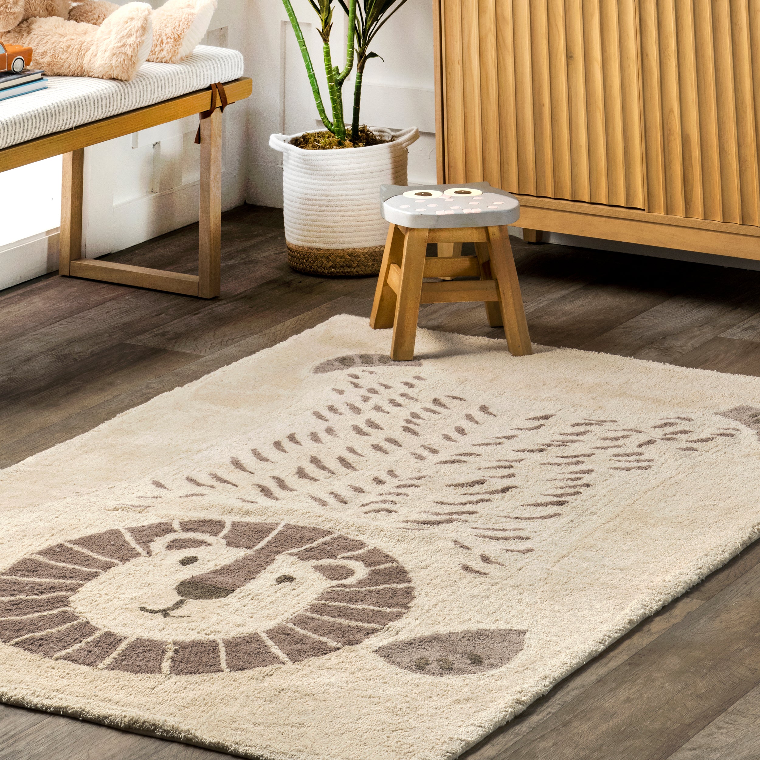 Mirelle Lion Machine Washable Kids Area Rug - Image 9