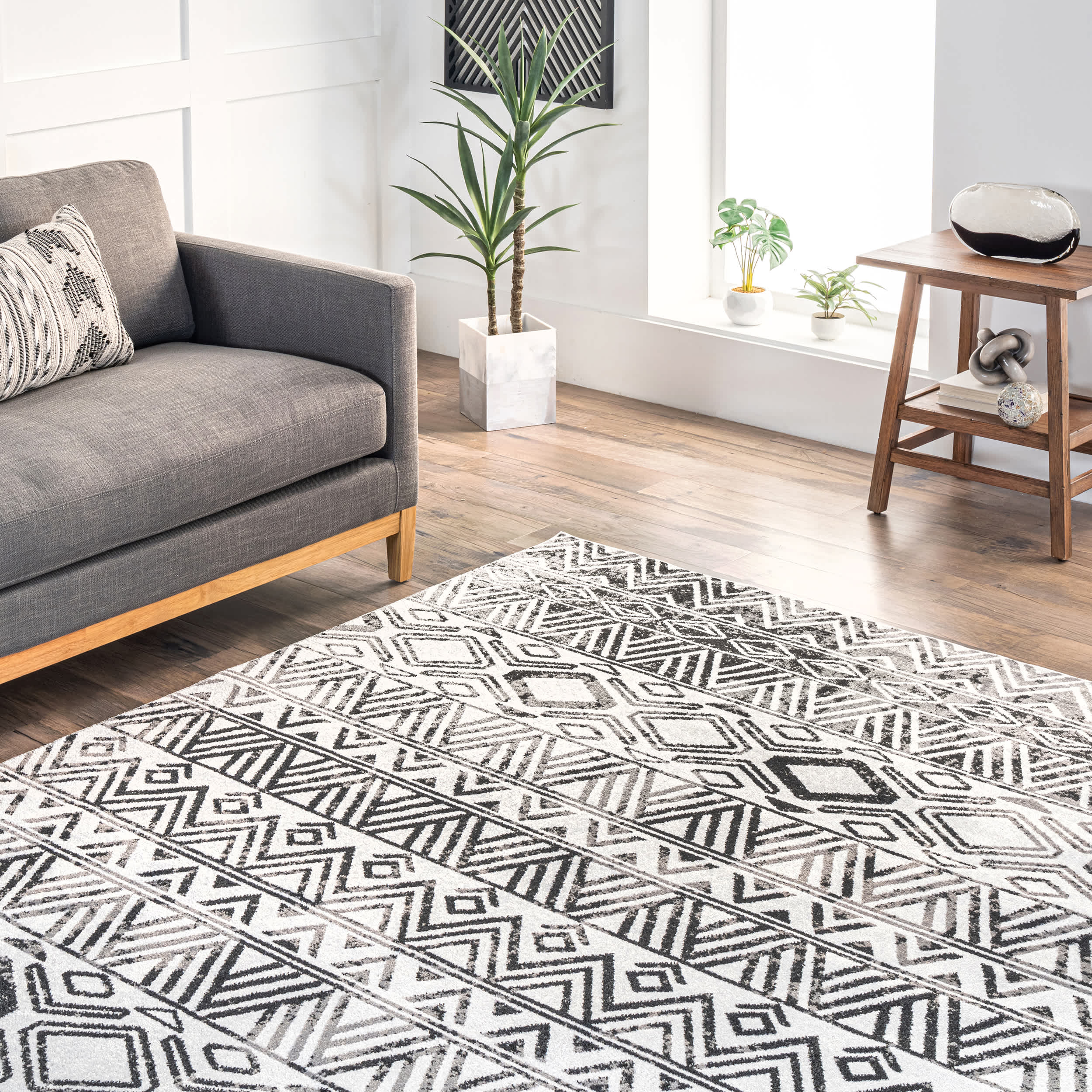 Lucci Machine Washable Aztec Area Rug - Image 9