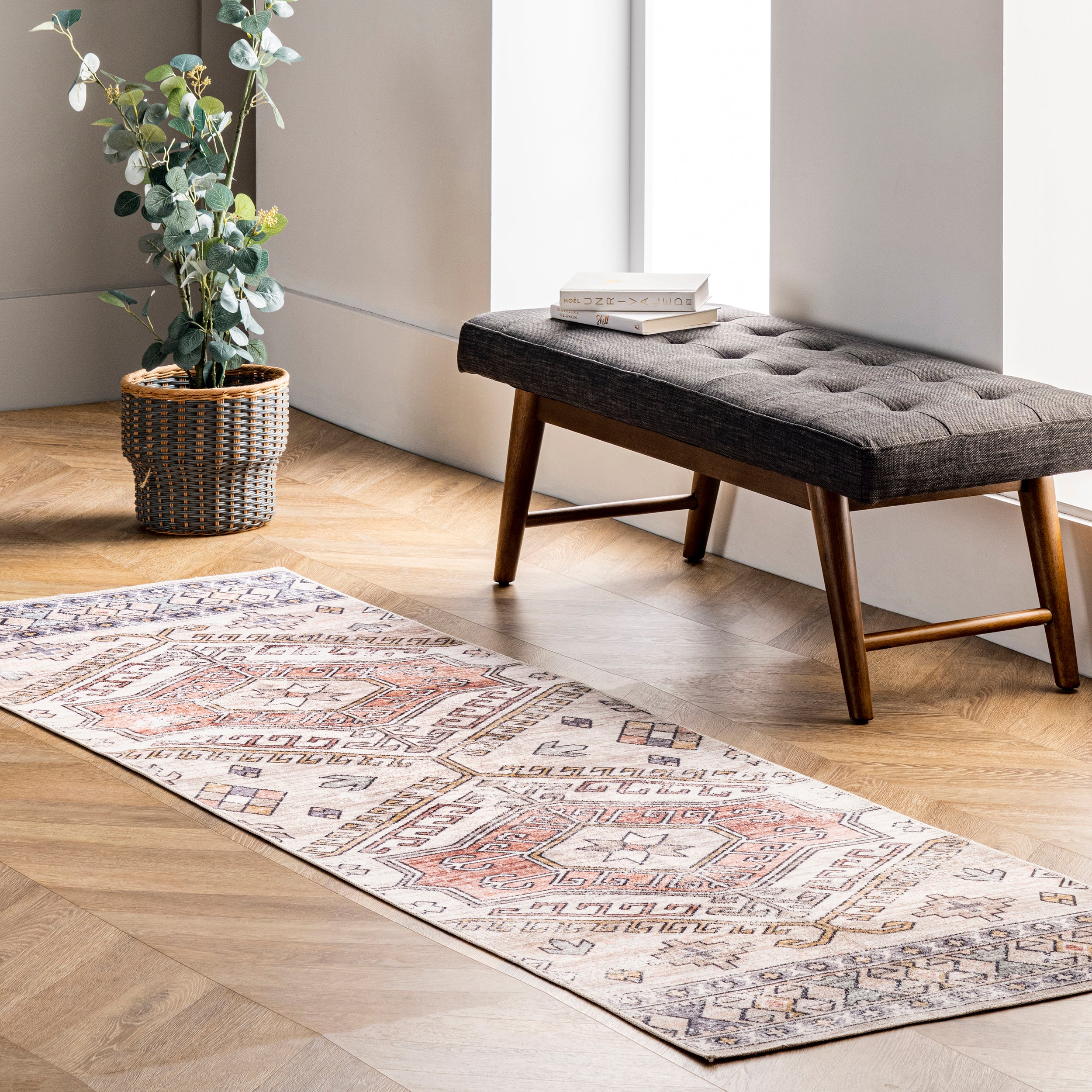 Mae Tribal Motif Machine Washable Area Rug - Image 11