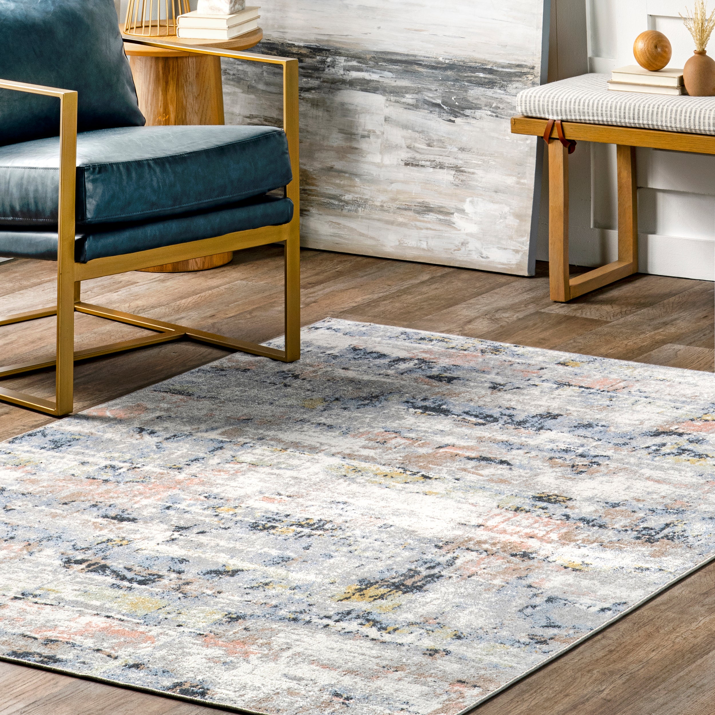 Aaliyah Casual Abstract Machine Washable Area Rug - Image 9