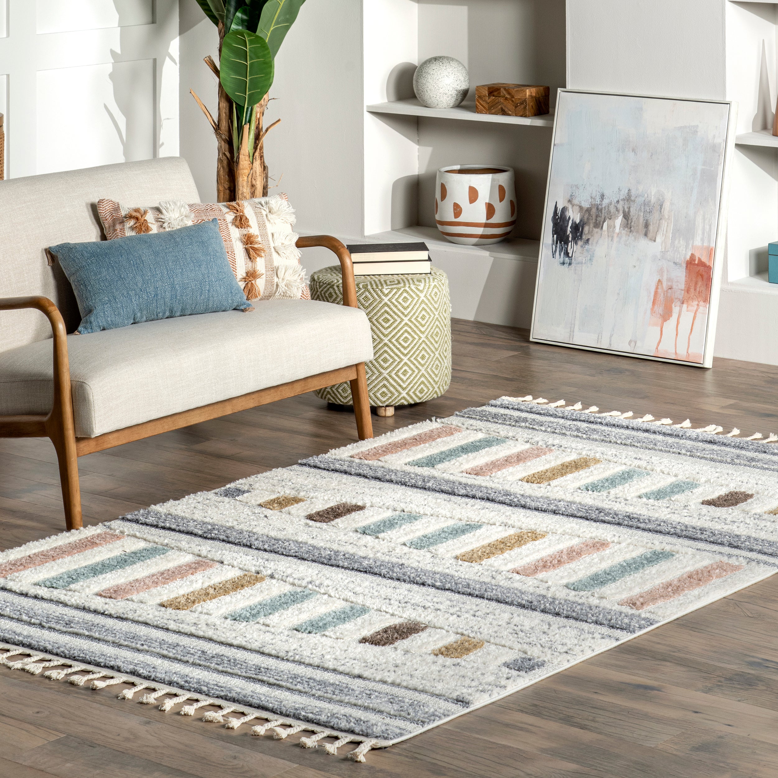 Iria Colorful Pyramid Kids Area Rug - Image 2