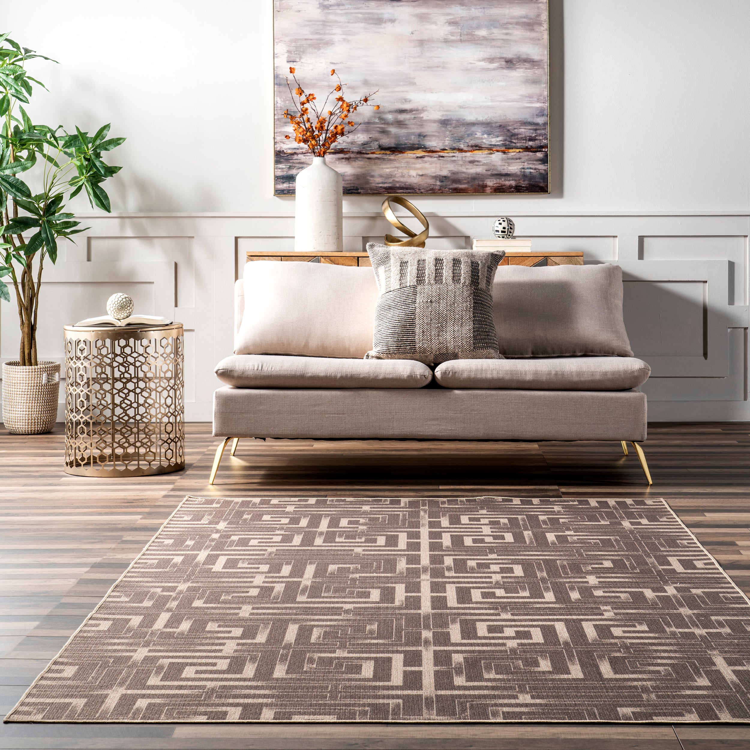 Sufia Geometric Easy-Jute Machine Washable Area Rug - Image 8