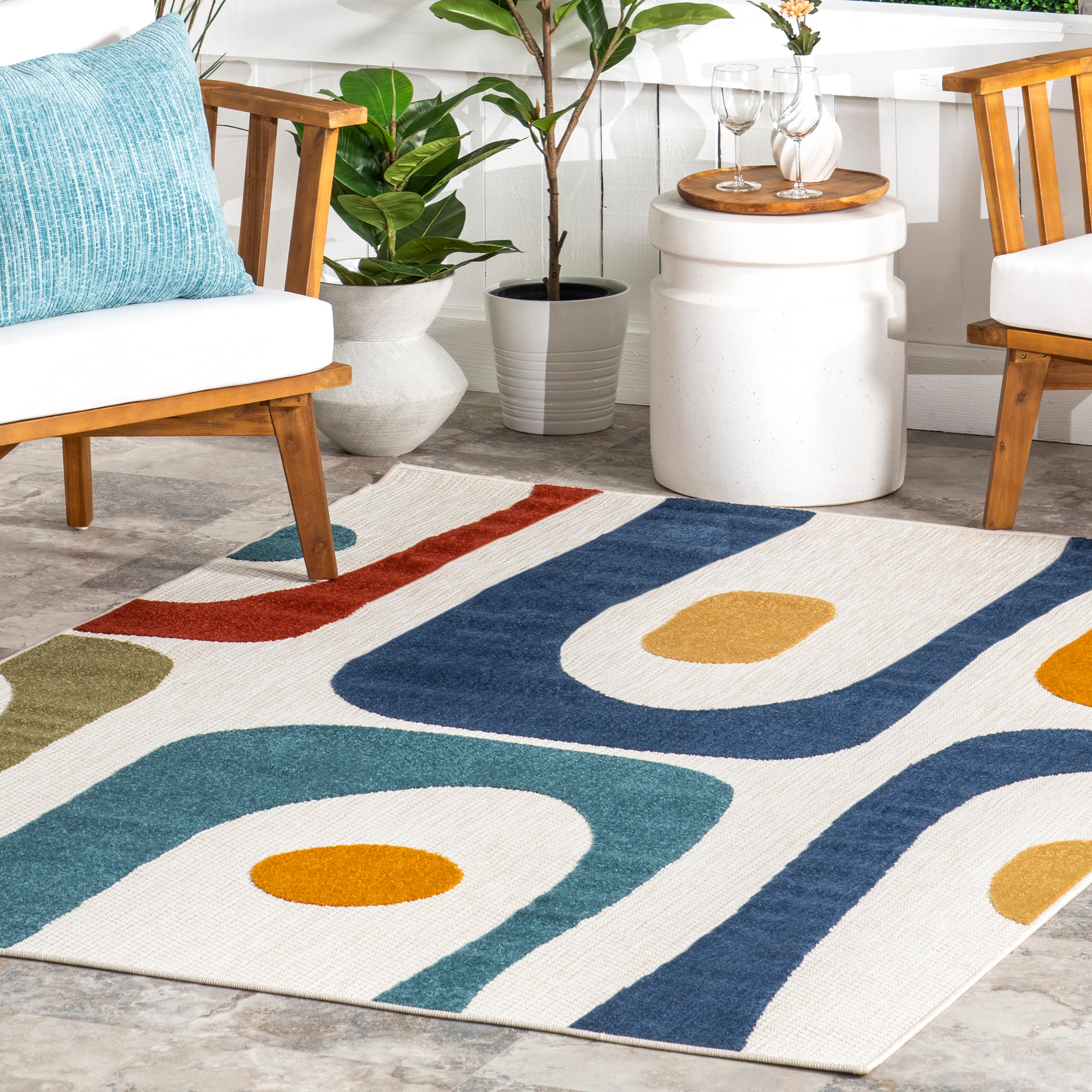 Yolande Abstract Indoor/Outdoor Area Rug - Image 9