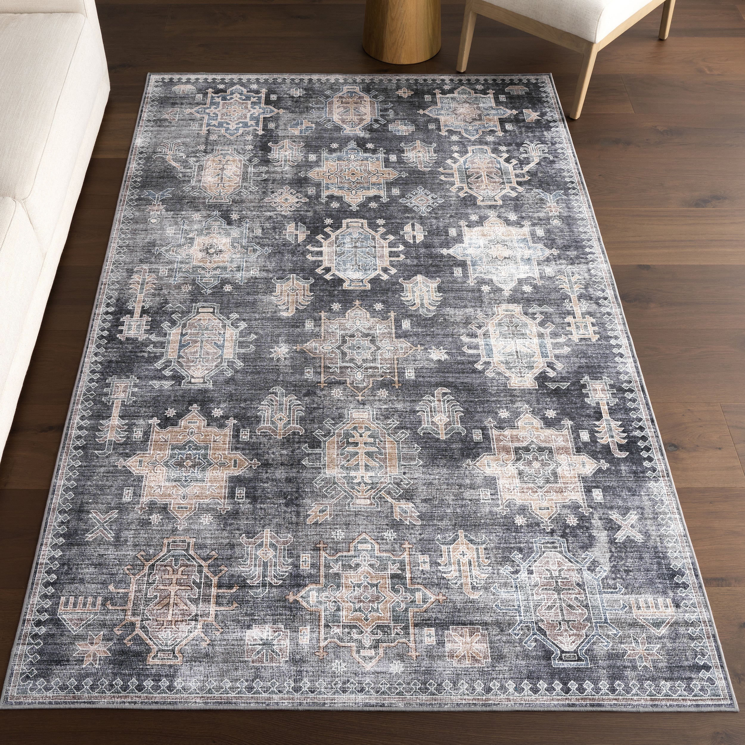 Philomena Medallion Spill Proof Machine Washable Area Rug - Image 11