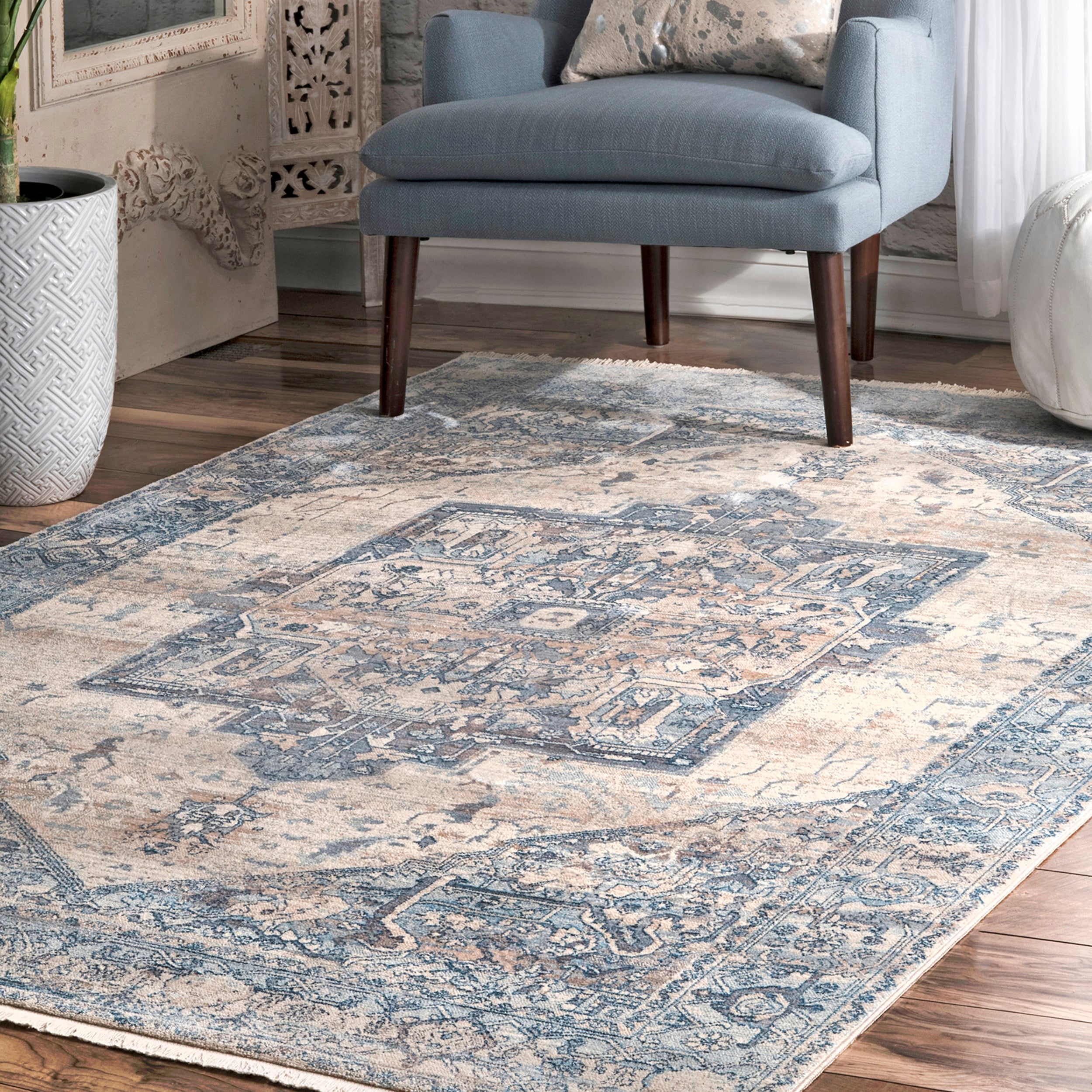 Harriet Vintage Medallion Fringe Area Rug - Image 22