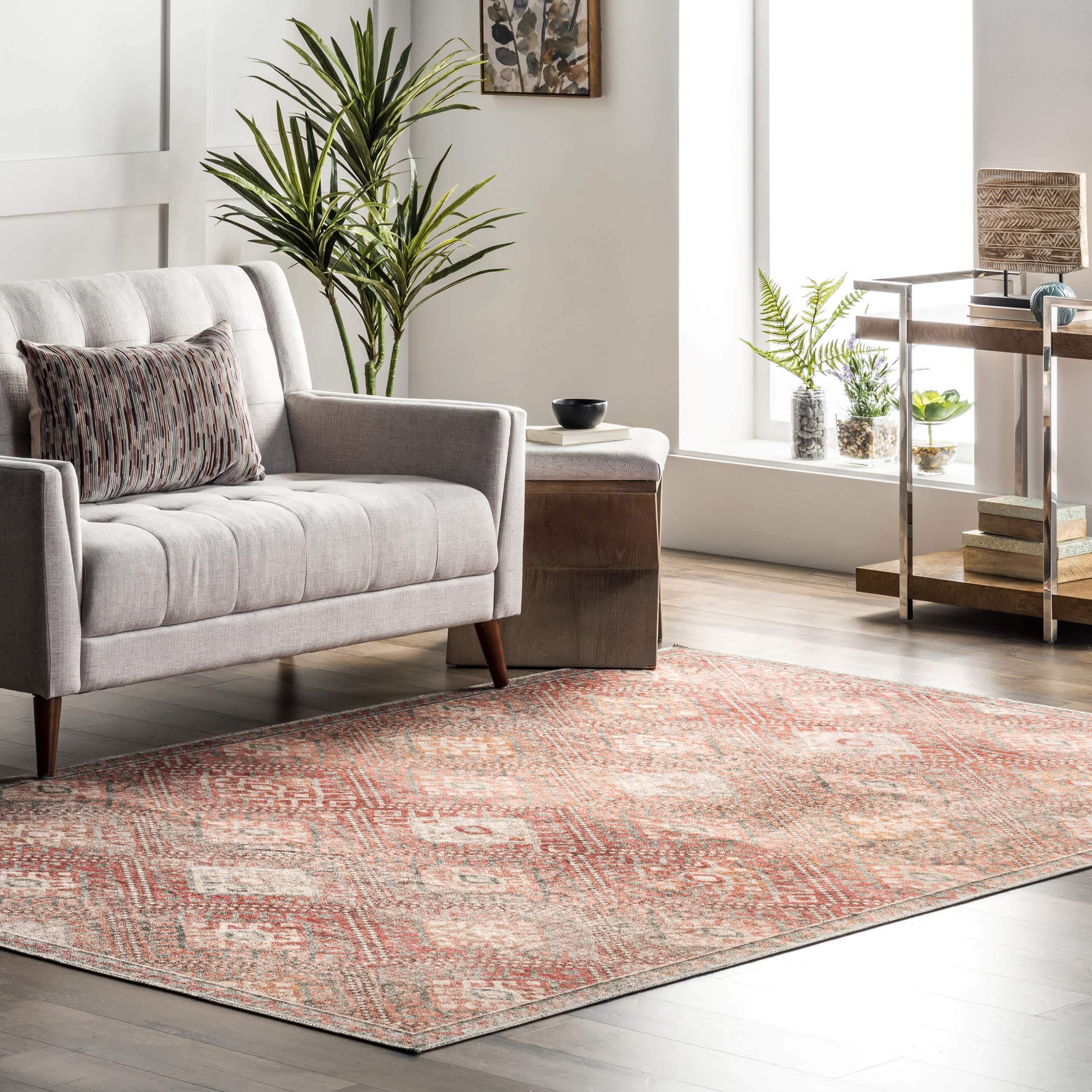 Serenity Machine Washable Diamond Trellis Area Rug - Image 2