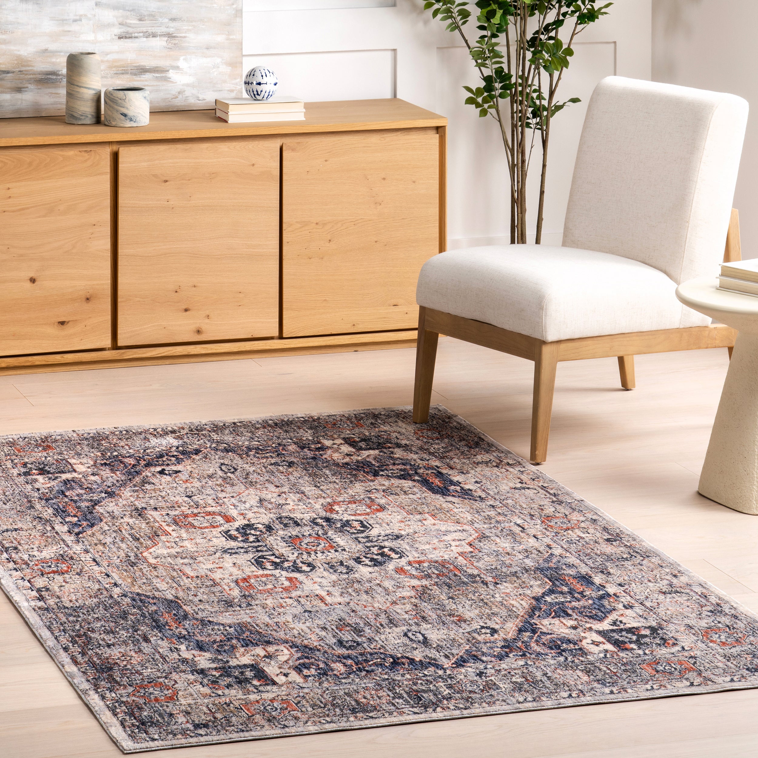 Saffron Traditional Medallion Area Rug - Image 2