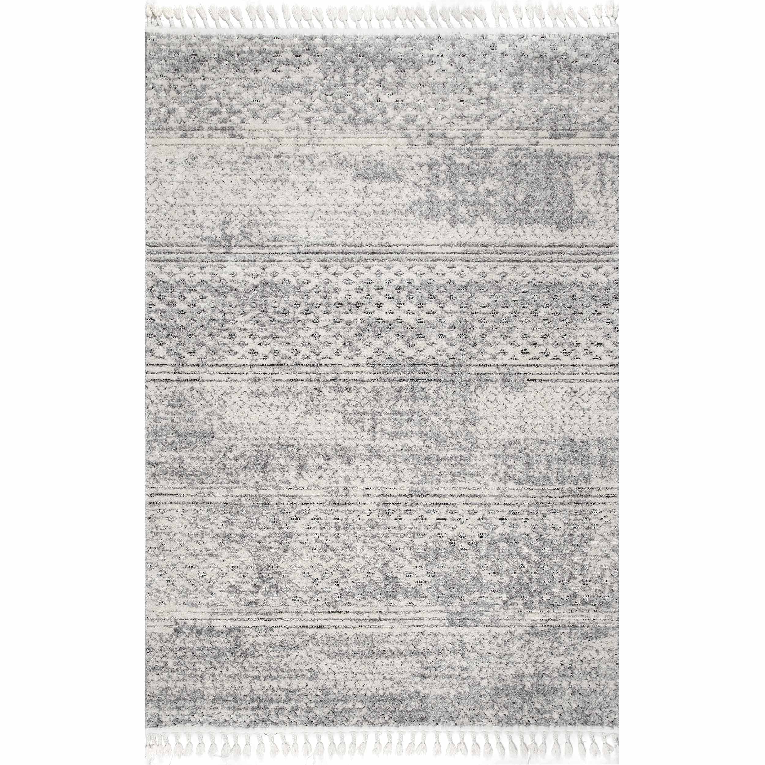 Lira Textured Geometric Tassel Area Rug