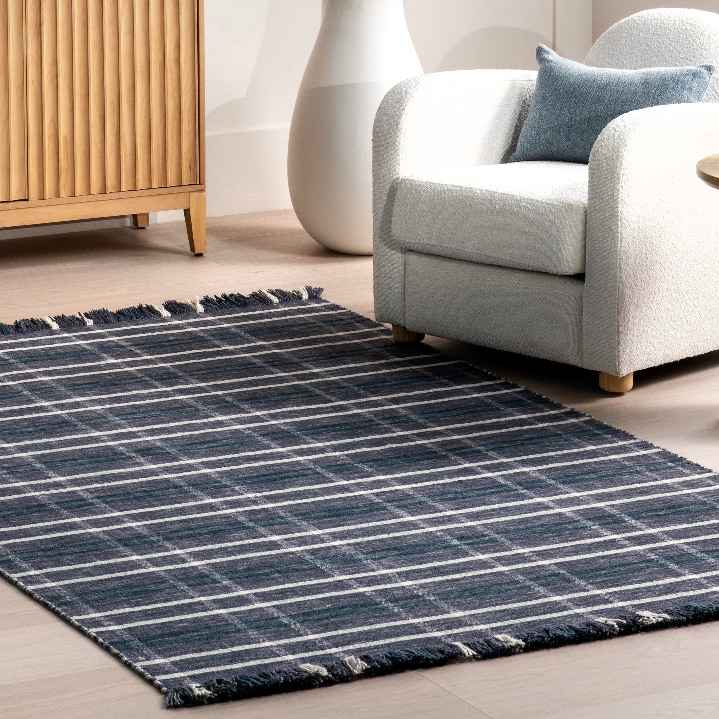 Loretta Plaid Wool Fringe Area Rug - Image 9