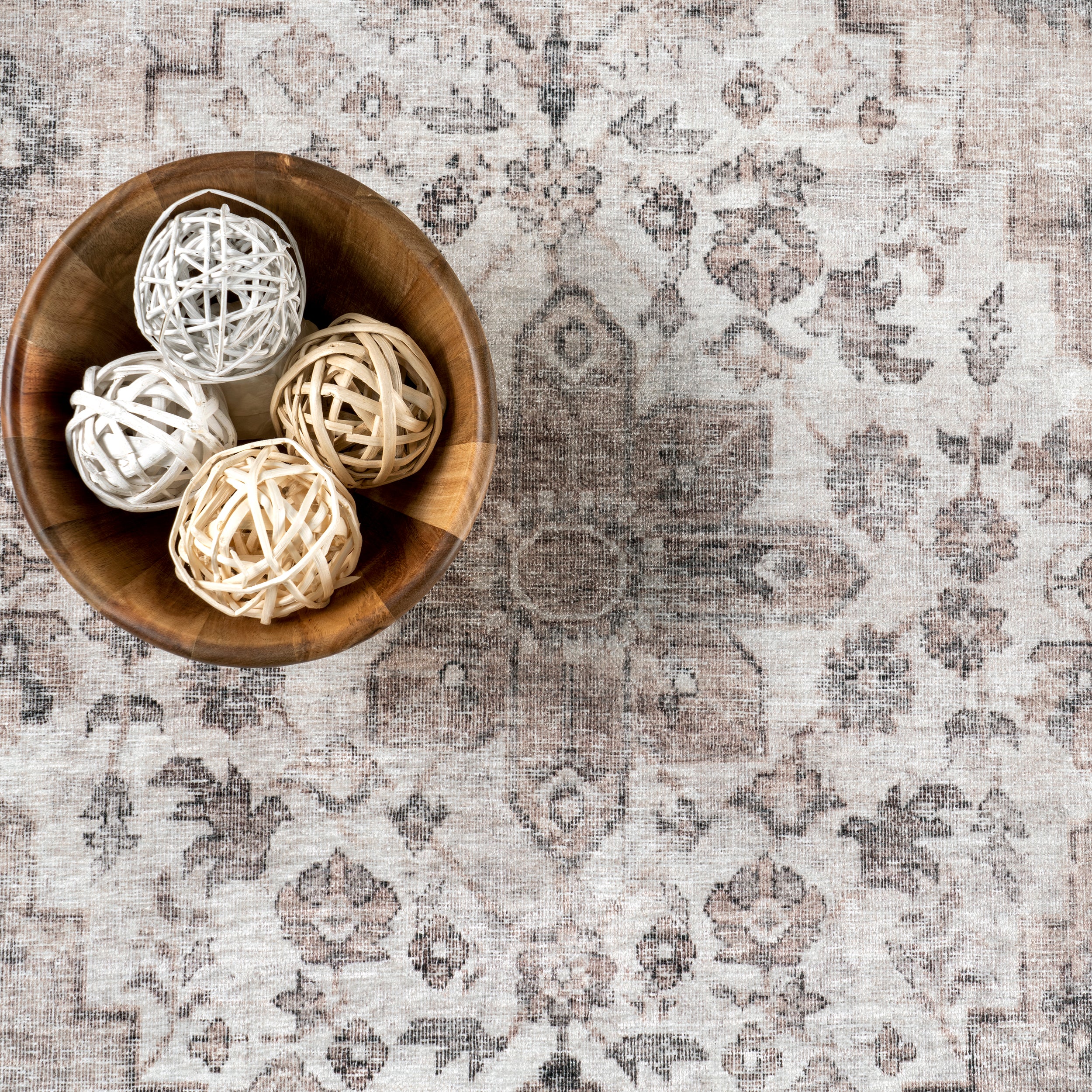 Davi Faded Stain-Resistant Machine Washable Area Rug - Image 6
