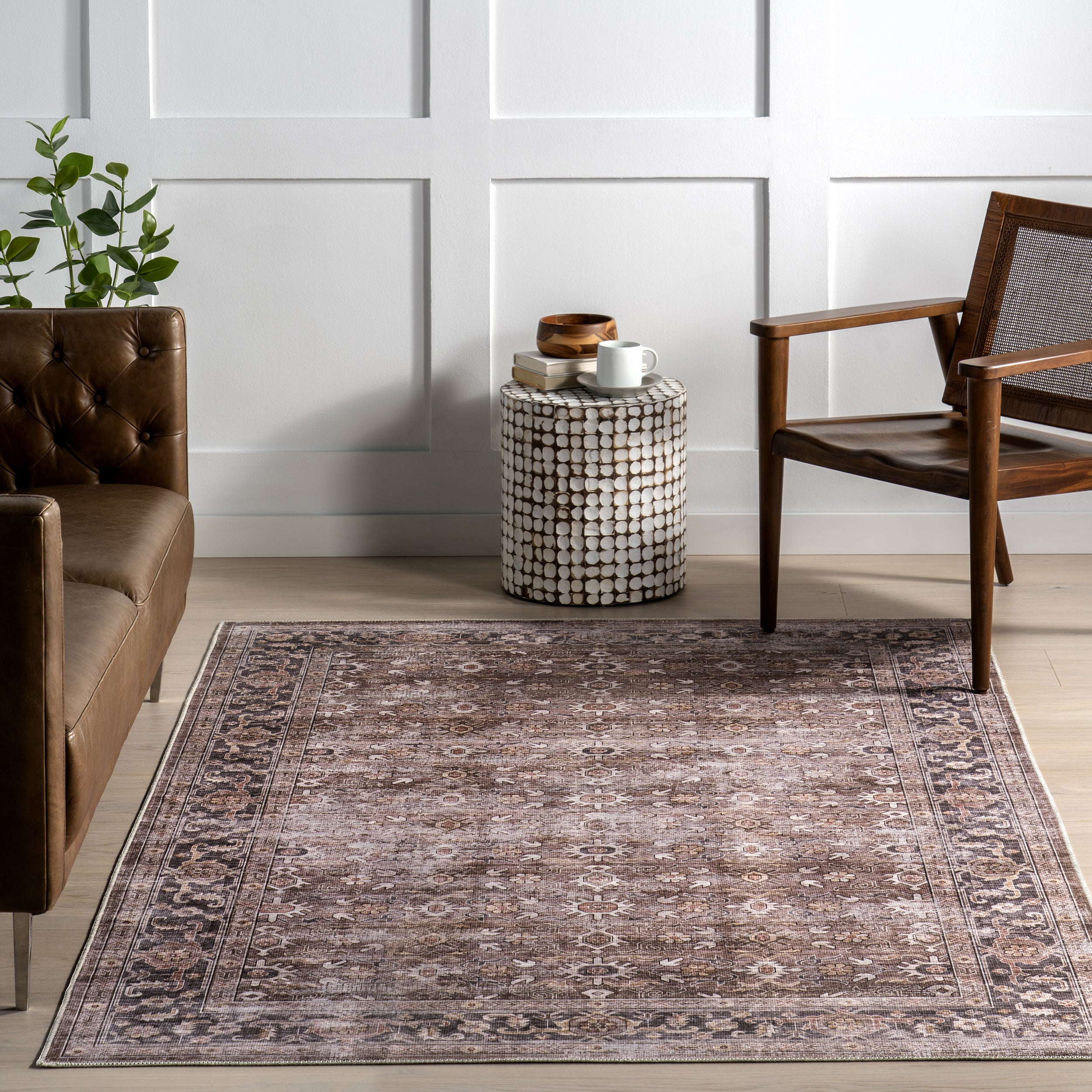 Rania SplashGuard Medallion Machine Washable Area Rug - Image 9