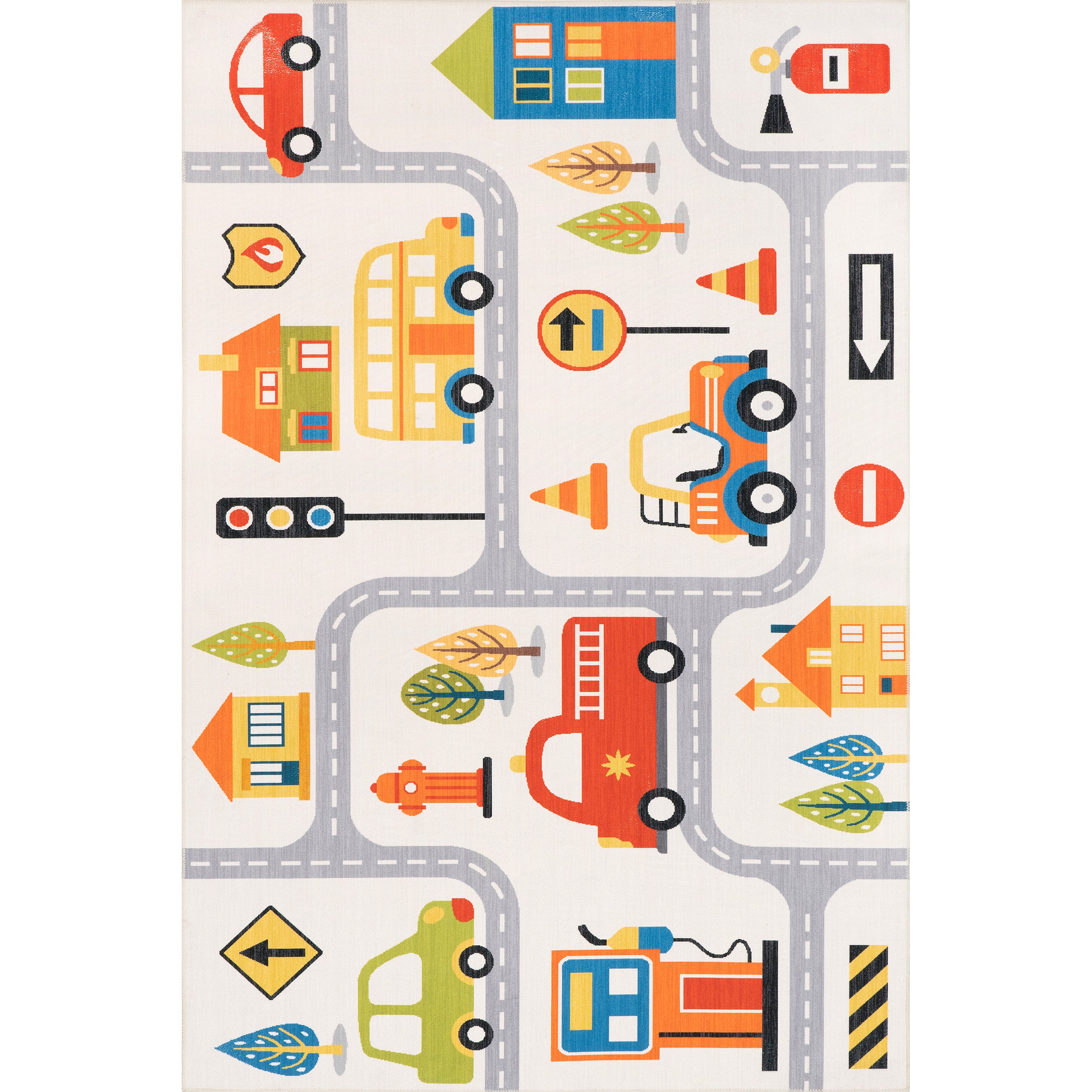 Carmina City Streets Machine Washable Kids Area Rug