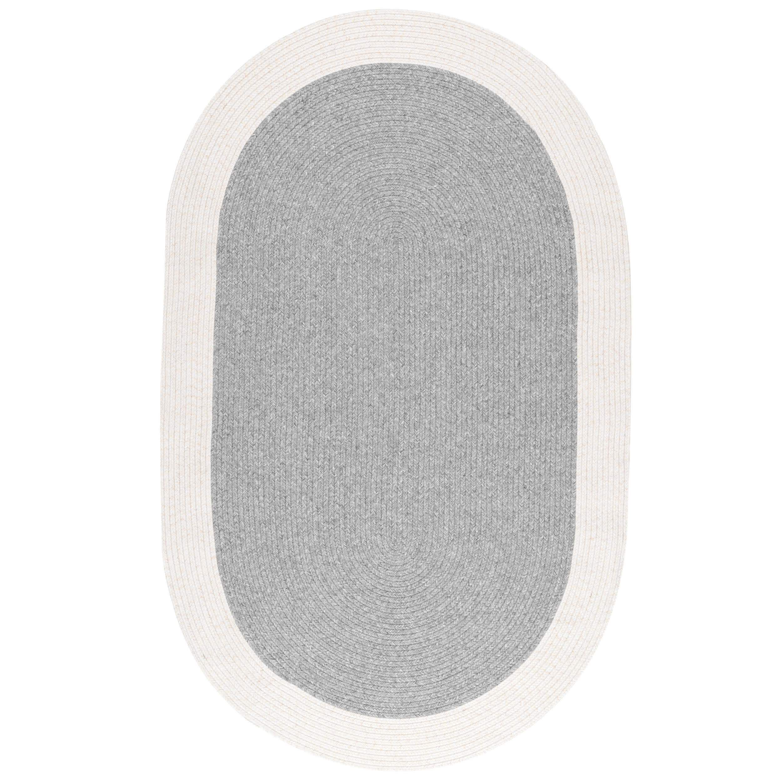 Indoor/Outdoor Braided Solid Border Delaine Area Rug