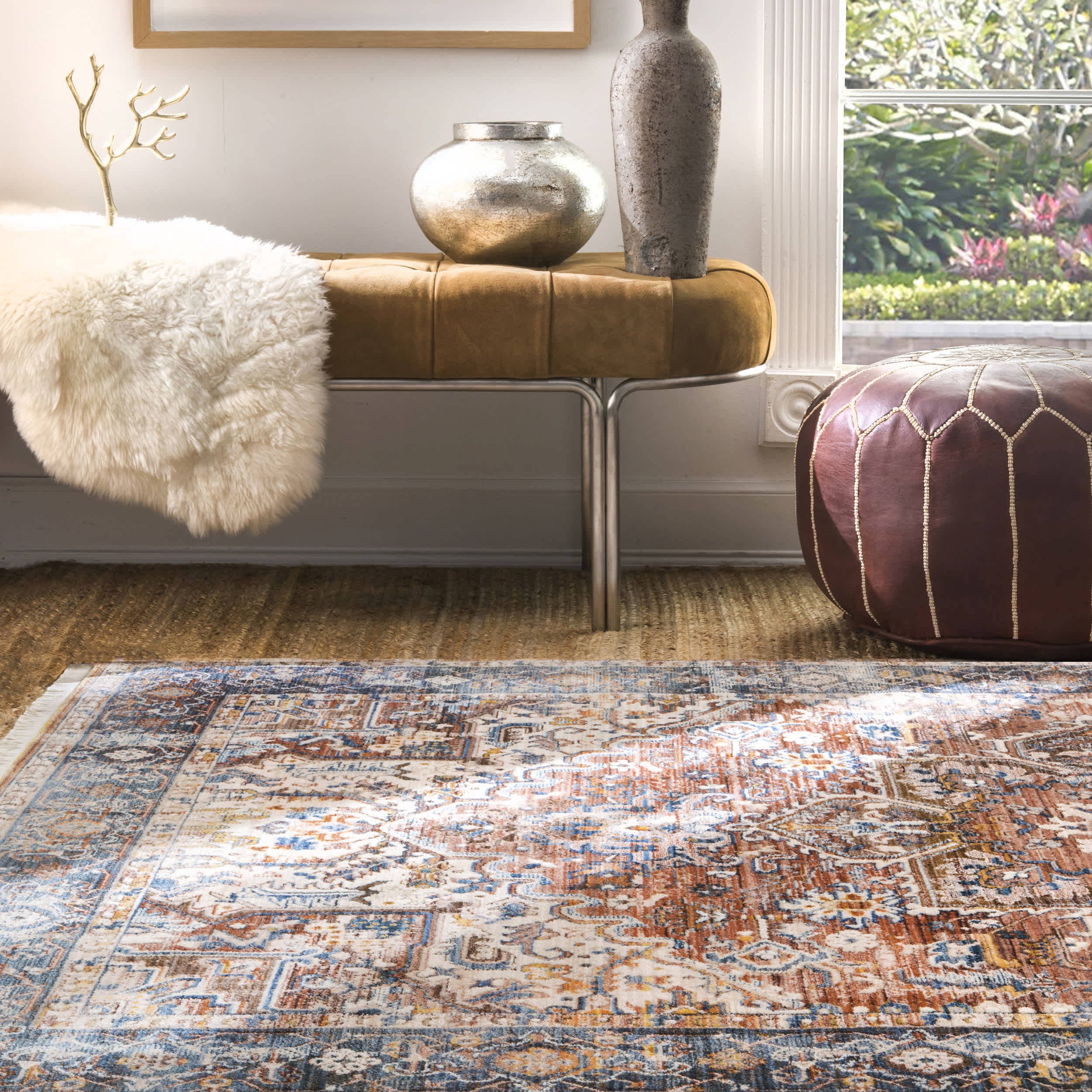 Vintage Pauline Floral Tassel Area Rug - Image 7