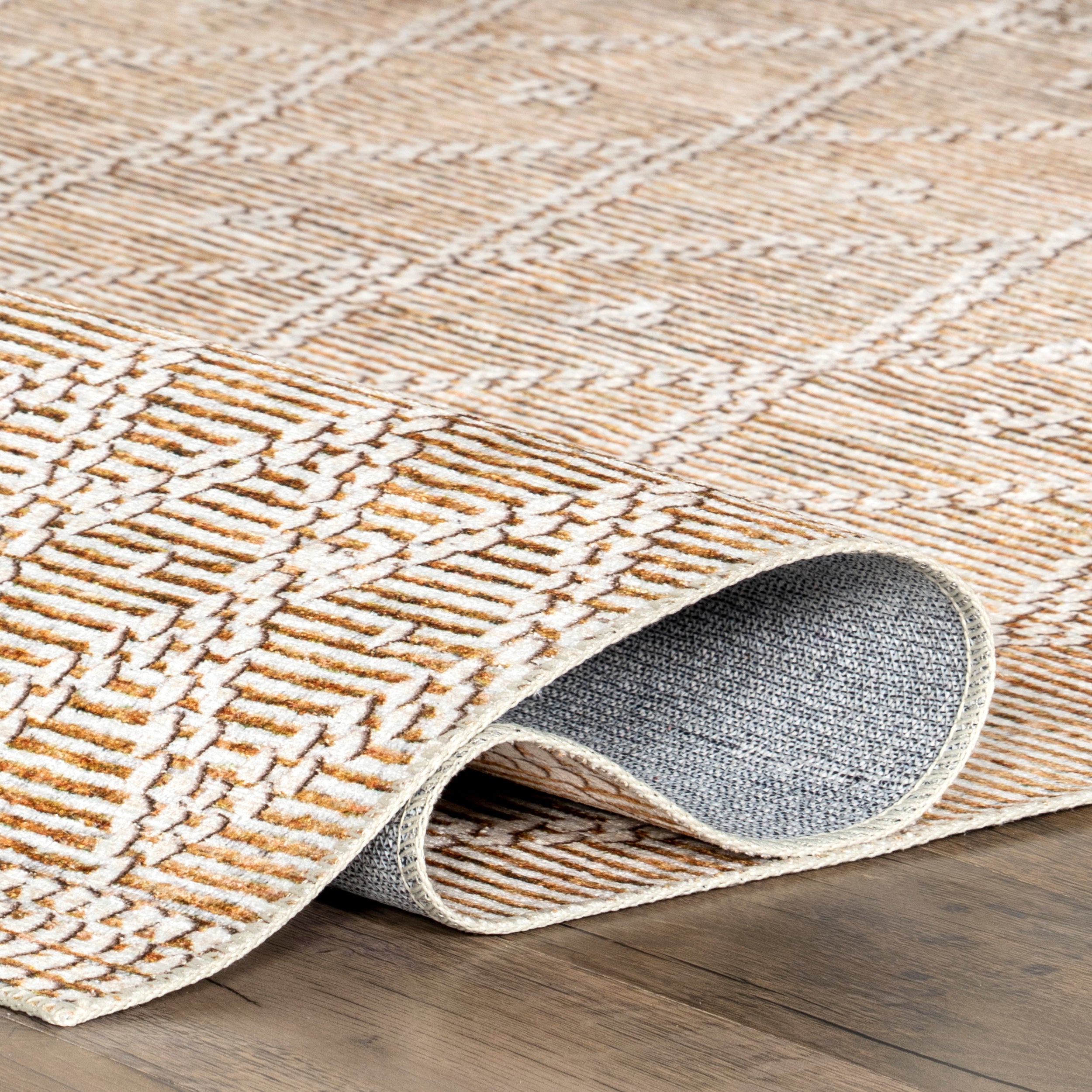 Úna Lattice Stain-Resistant Machine Washable Area Rug - Image 4