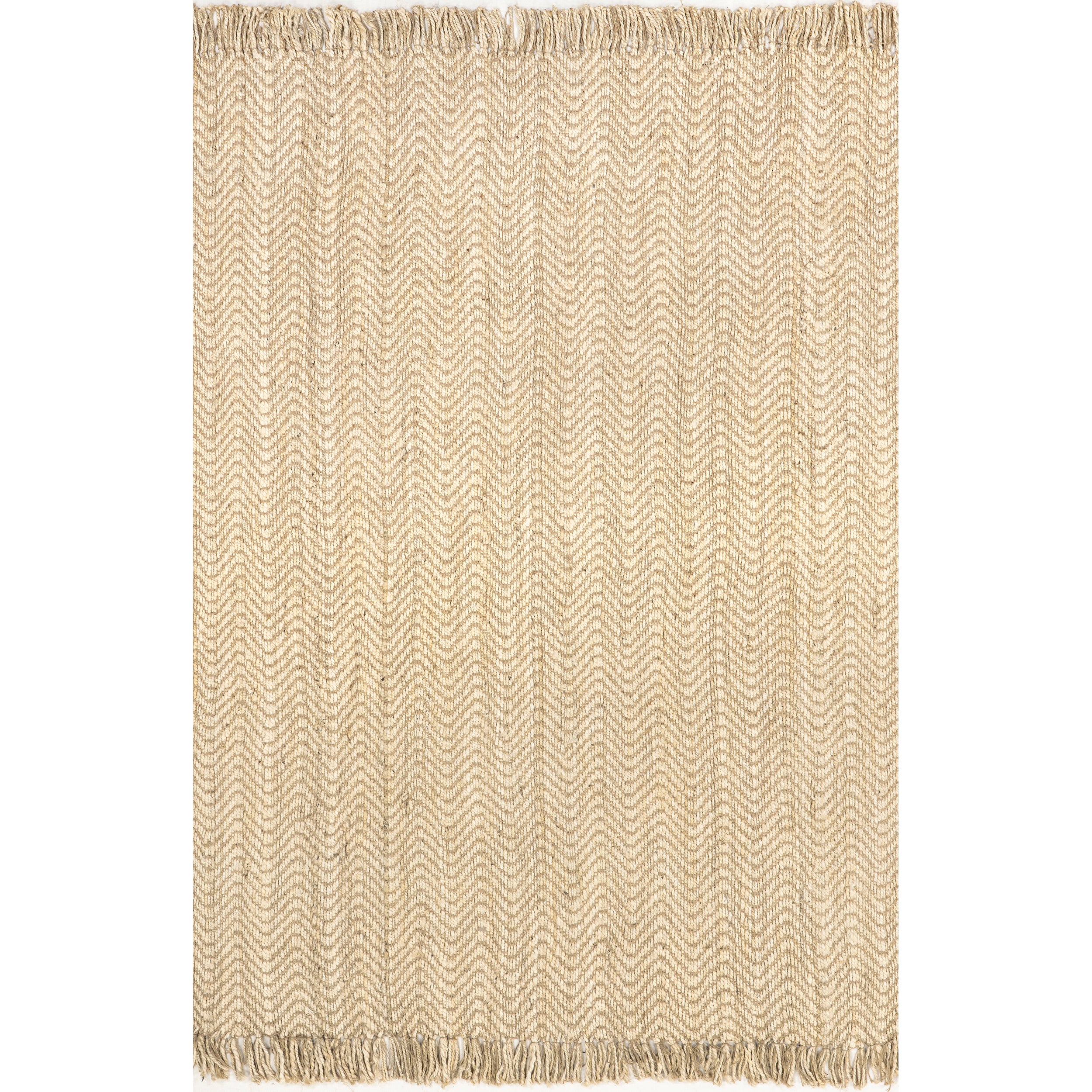 Don Chevron Jute Tasseled Area Rug