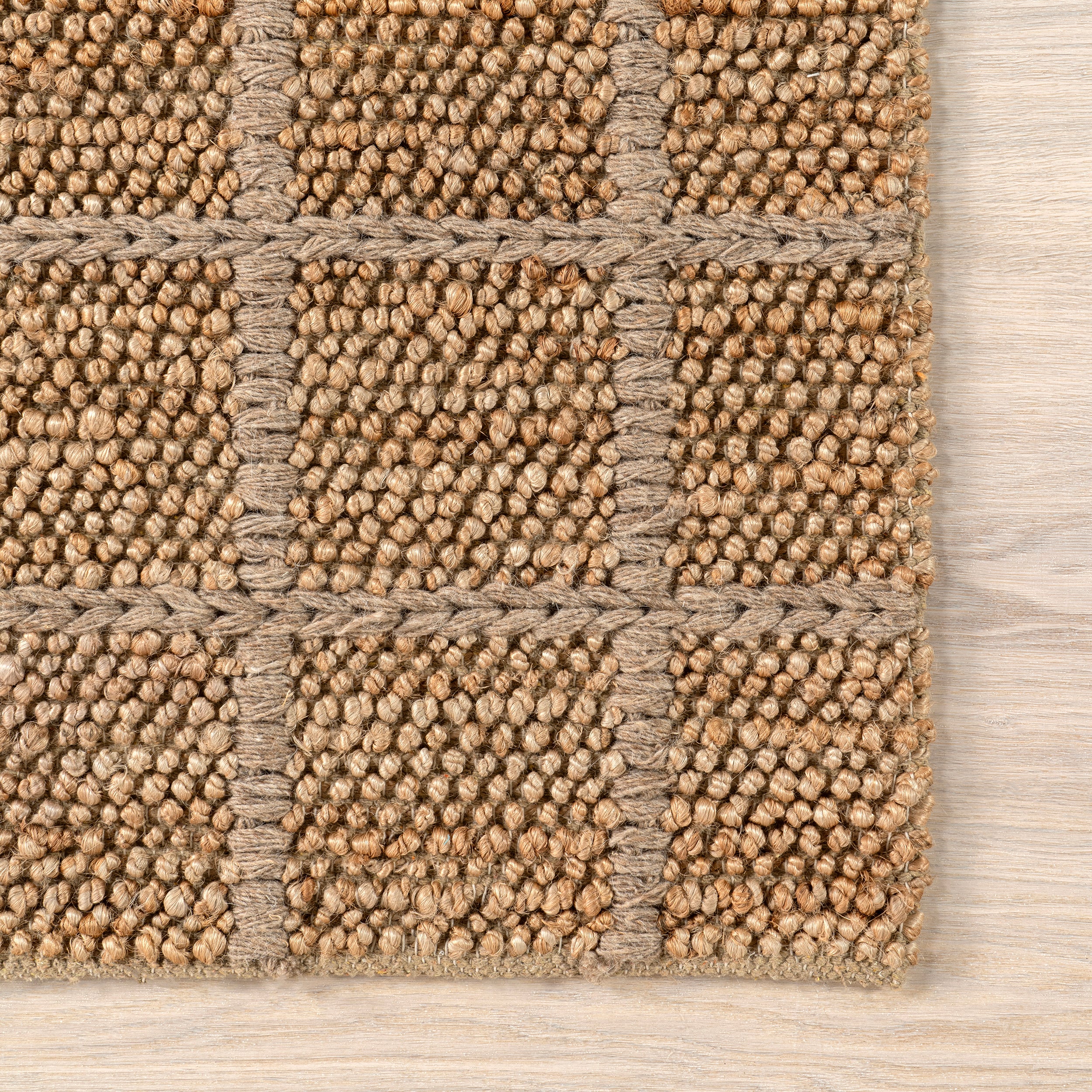 Penni Checked Jute and Wool Area Rug - Image 5
