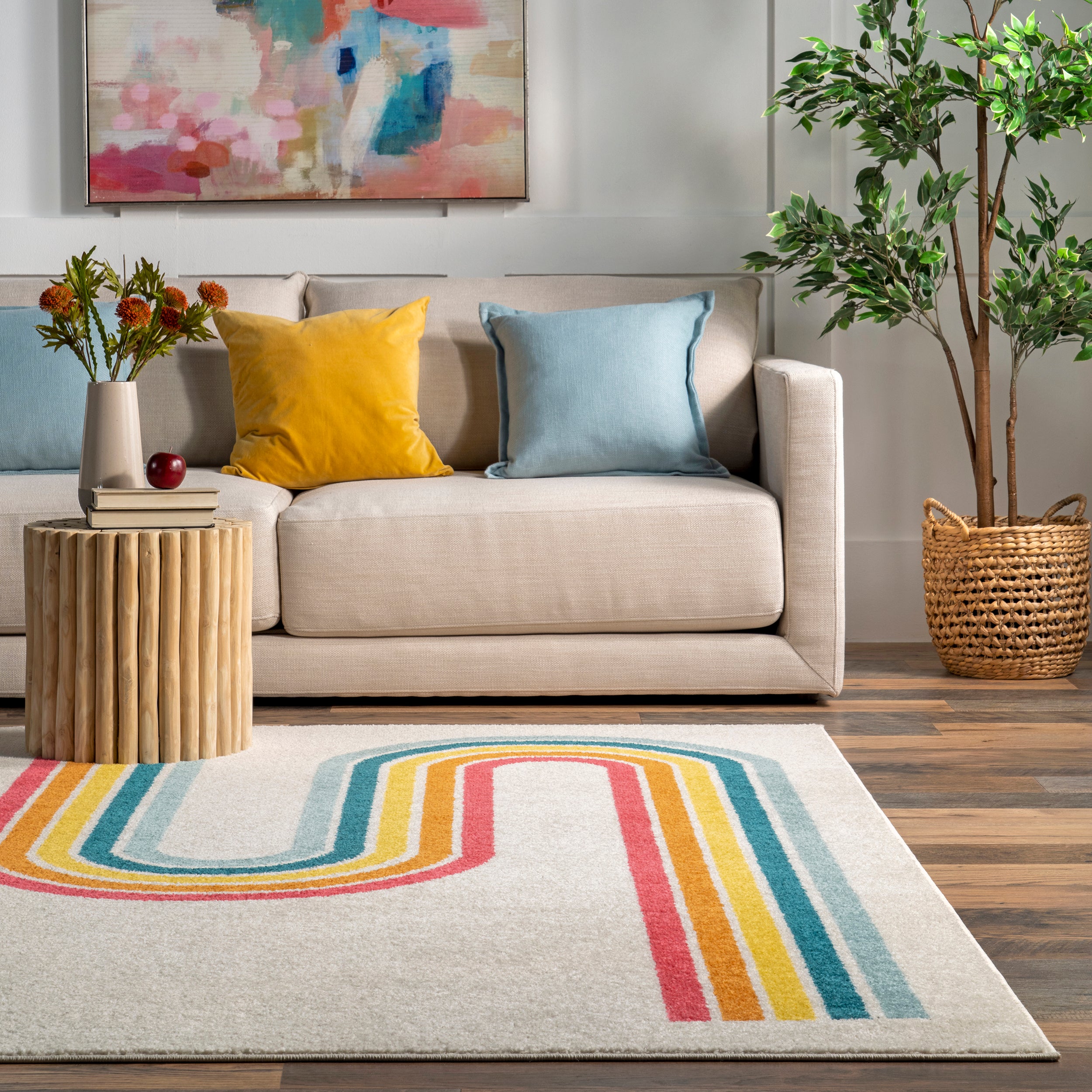 Rainbow Swirl Kids Area Rug - Image 8