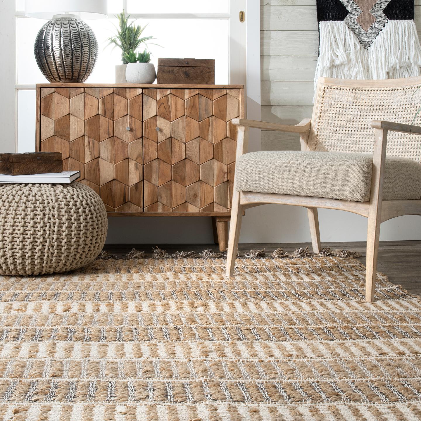 Kelvan Entwining Bar Striped Area Rug - Image 4