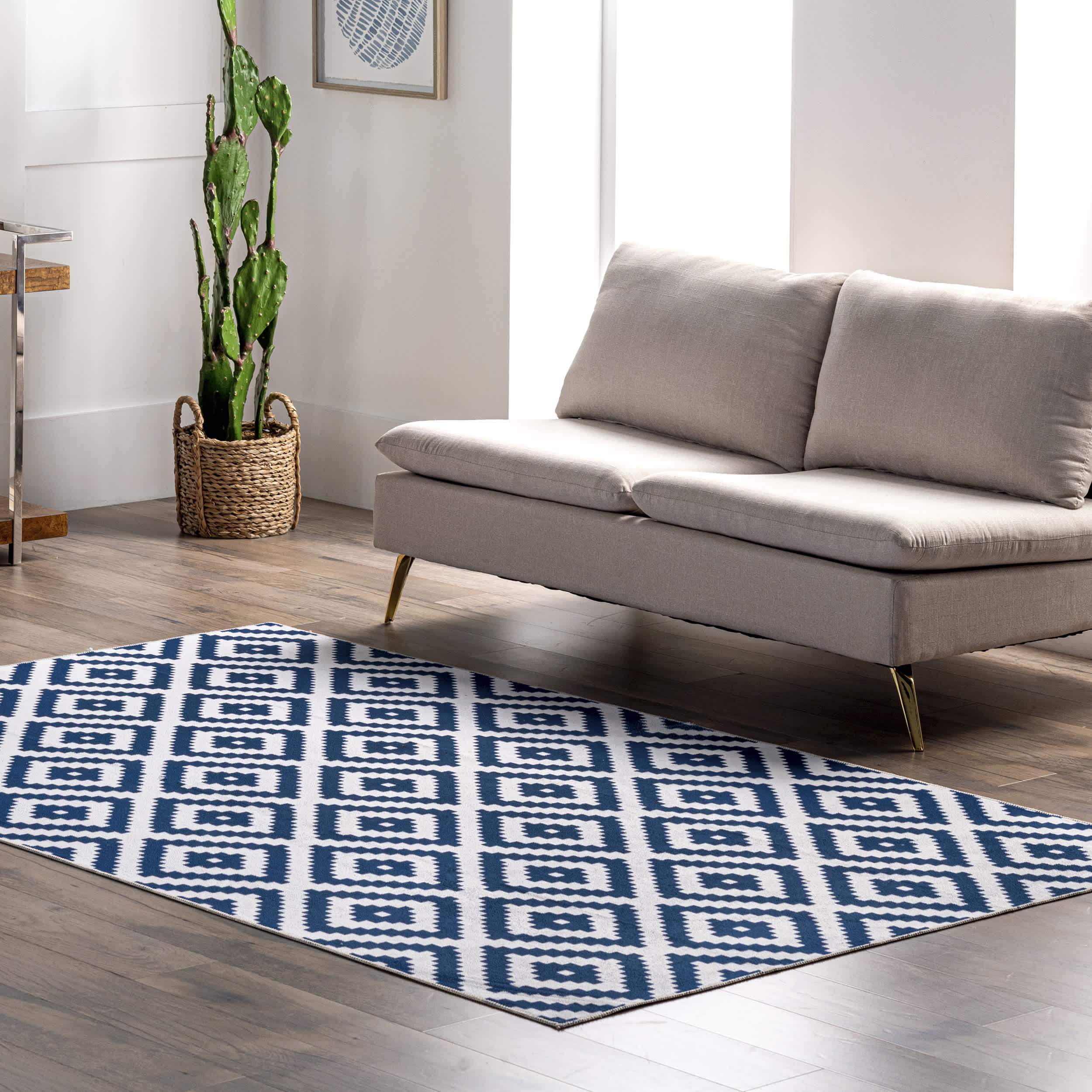 Kellee Machine Washable Modern Diamonds Area Rug - Image 22