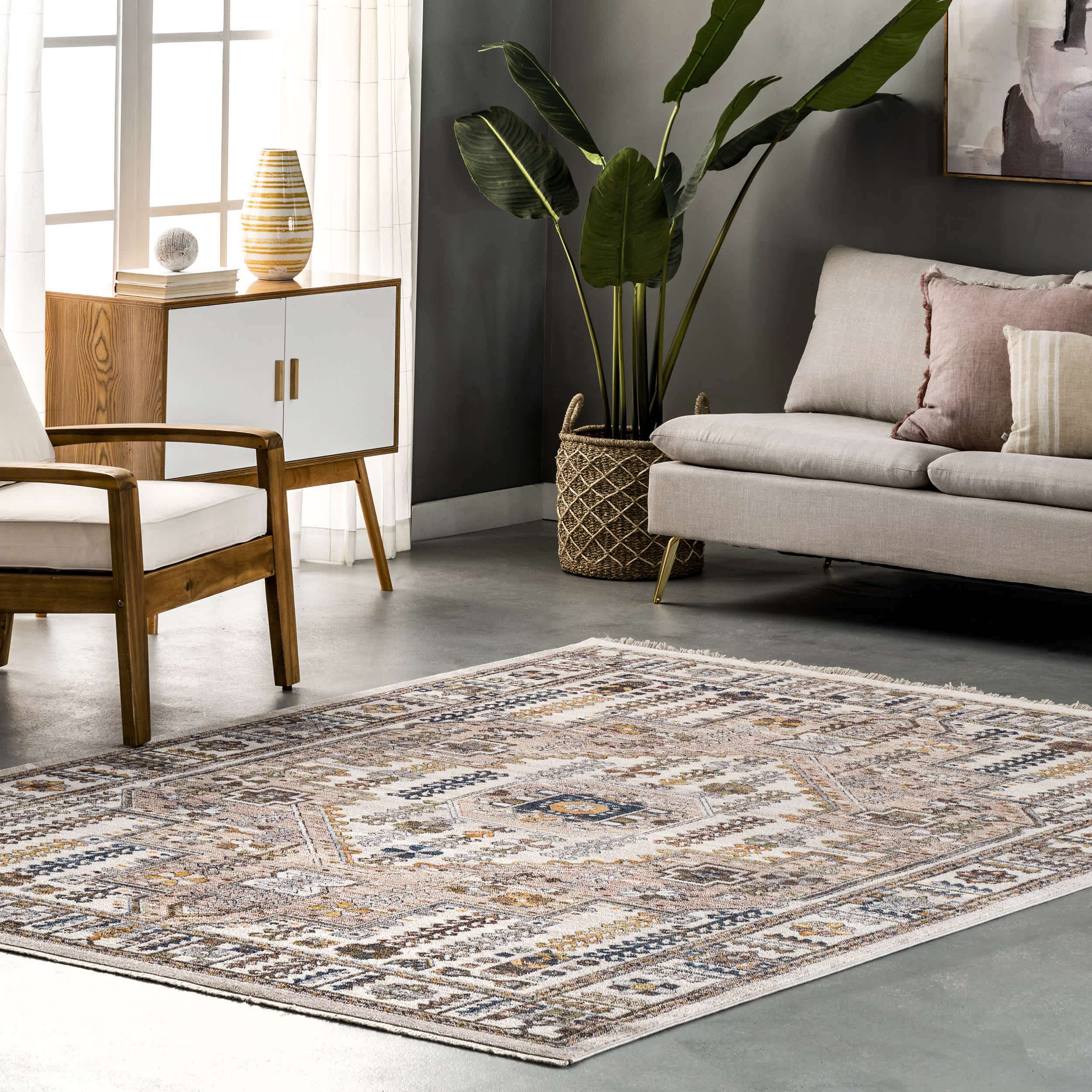 Jocelyn Global Inspired Medallion Fringe Area Rug - Image 2