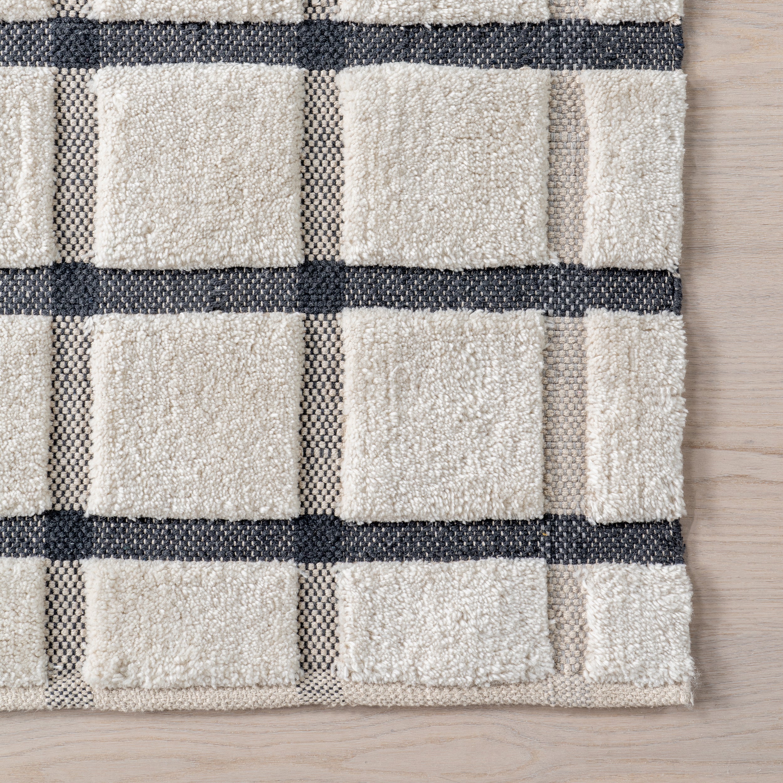 Rowena Checked Wool Area Rug - Image 5