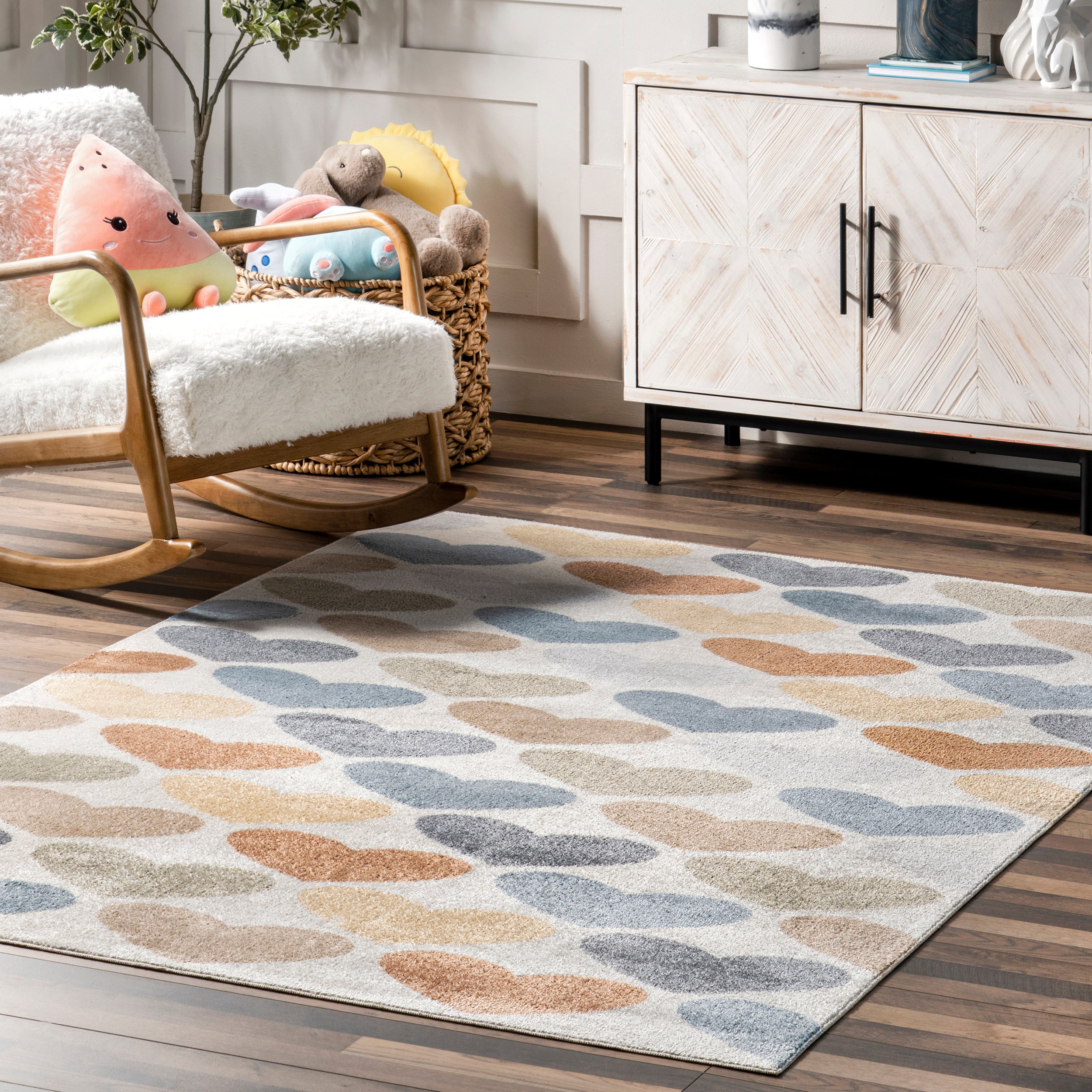 Neive Colorful Hearts Machine Washable Area Rug - Image 9