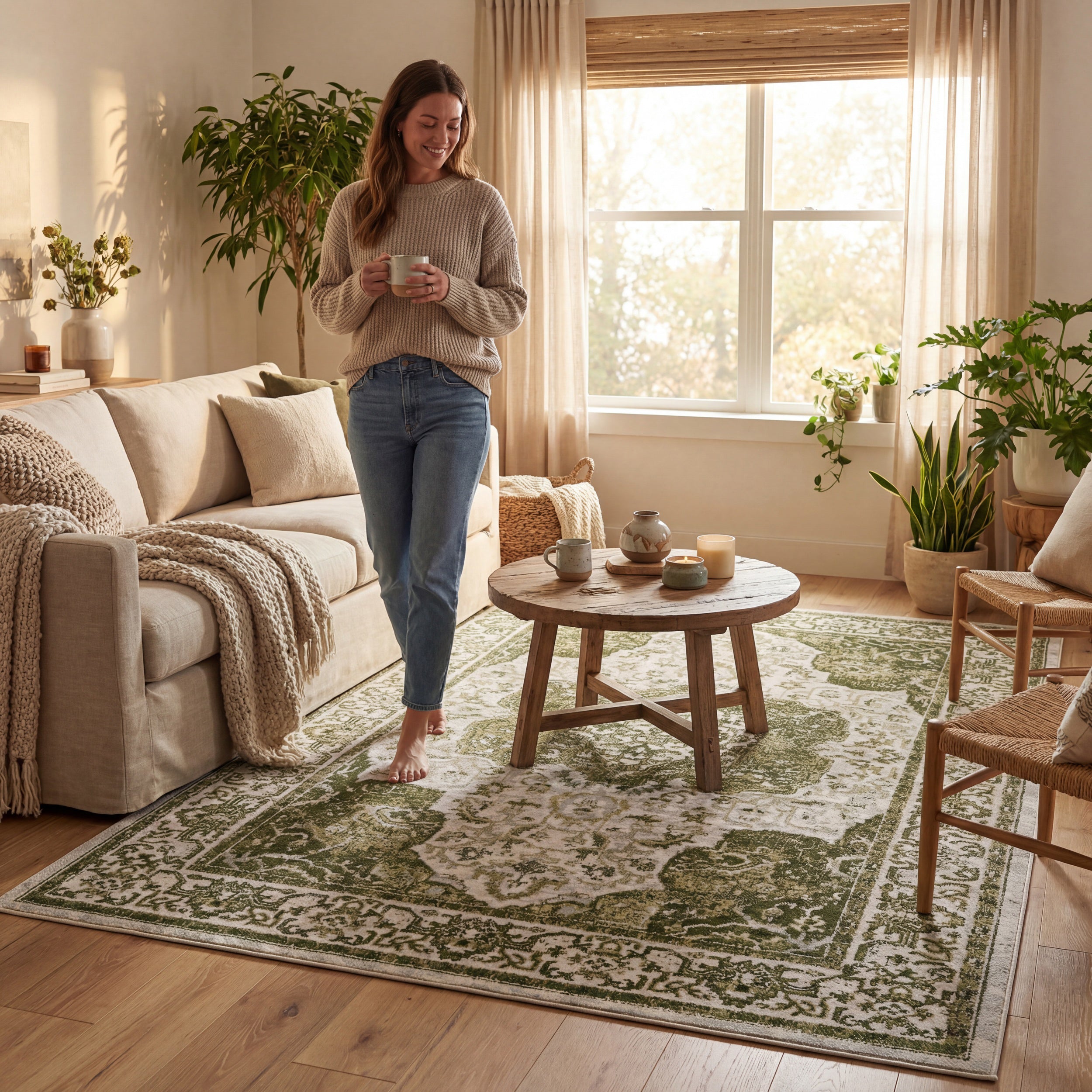 Everlee Faded Persian Machine Washable Area Rug - Image 17
