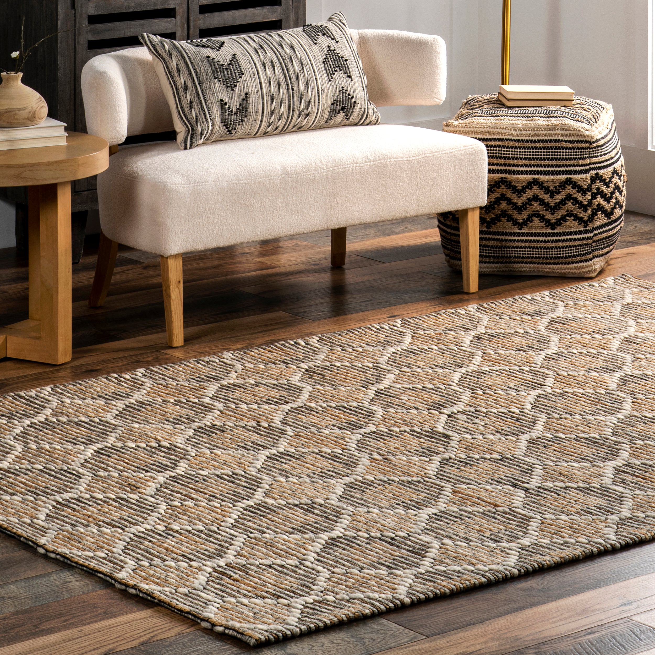 Leanne Geometric Jute and Wool Area Rug - Image 9