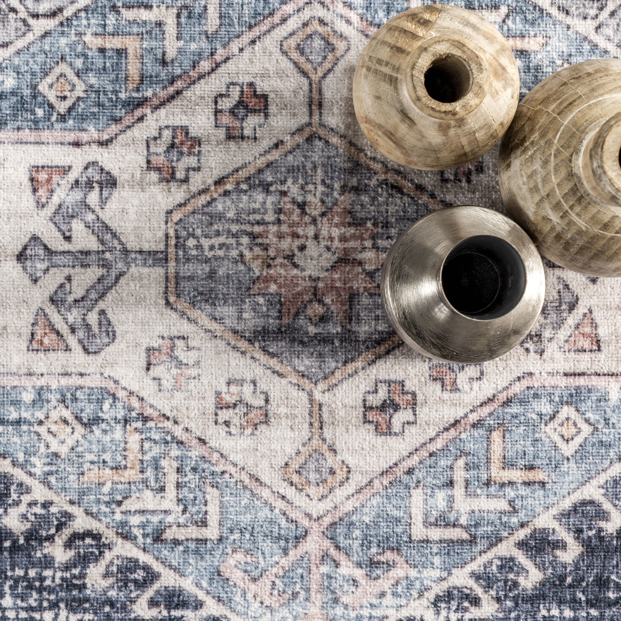 Drina Machine Washable Distressed Area Rug - Image 6