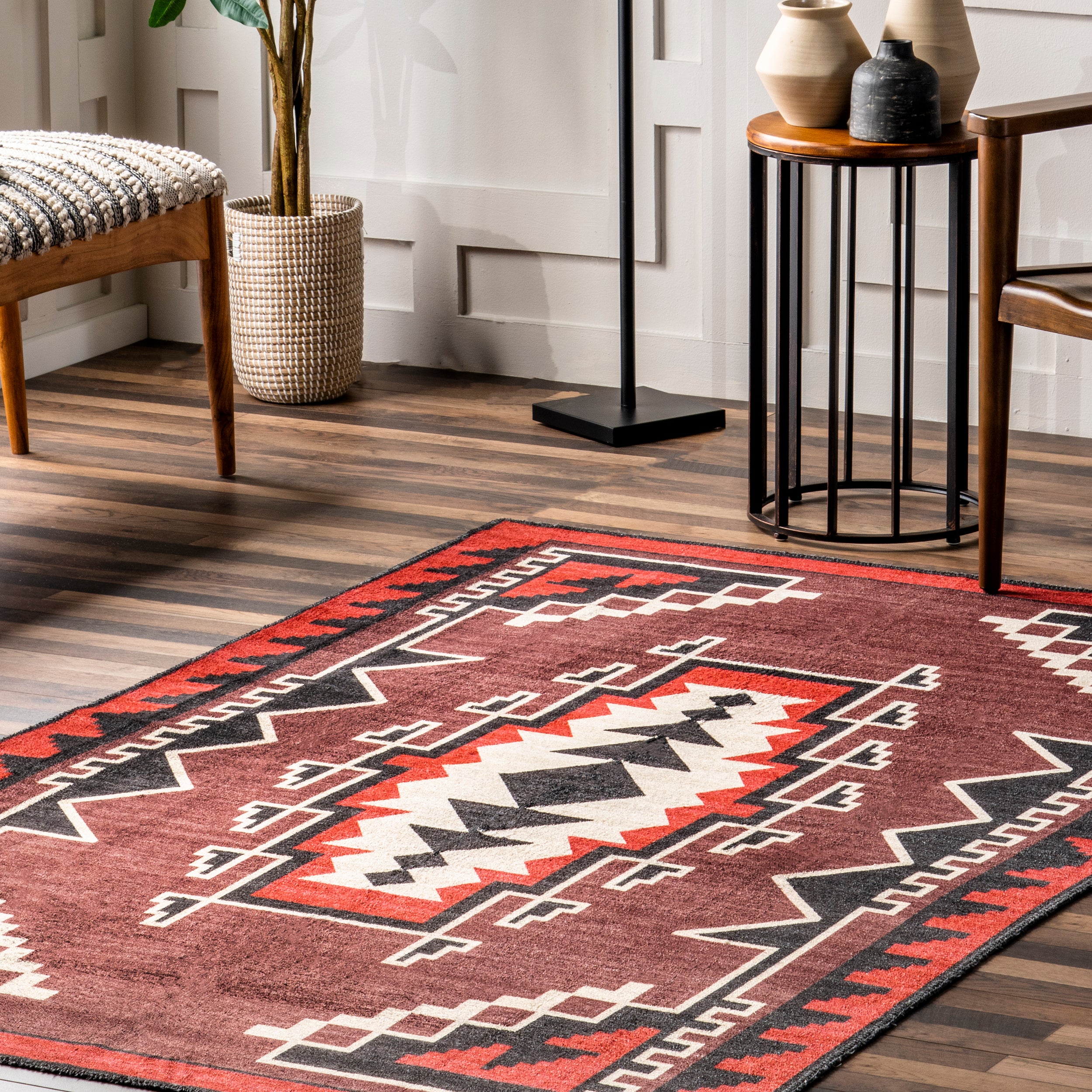 Adrena Bold Boho Machine Washable Area Rug - Image 9