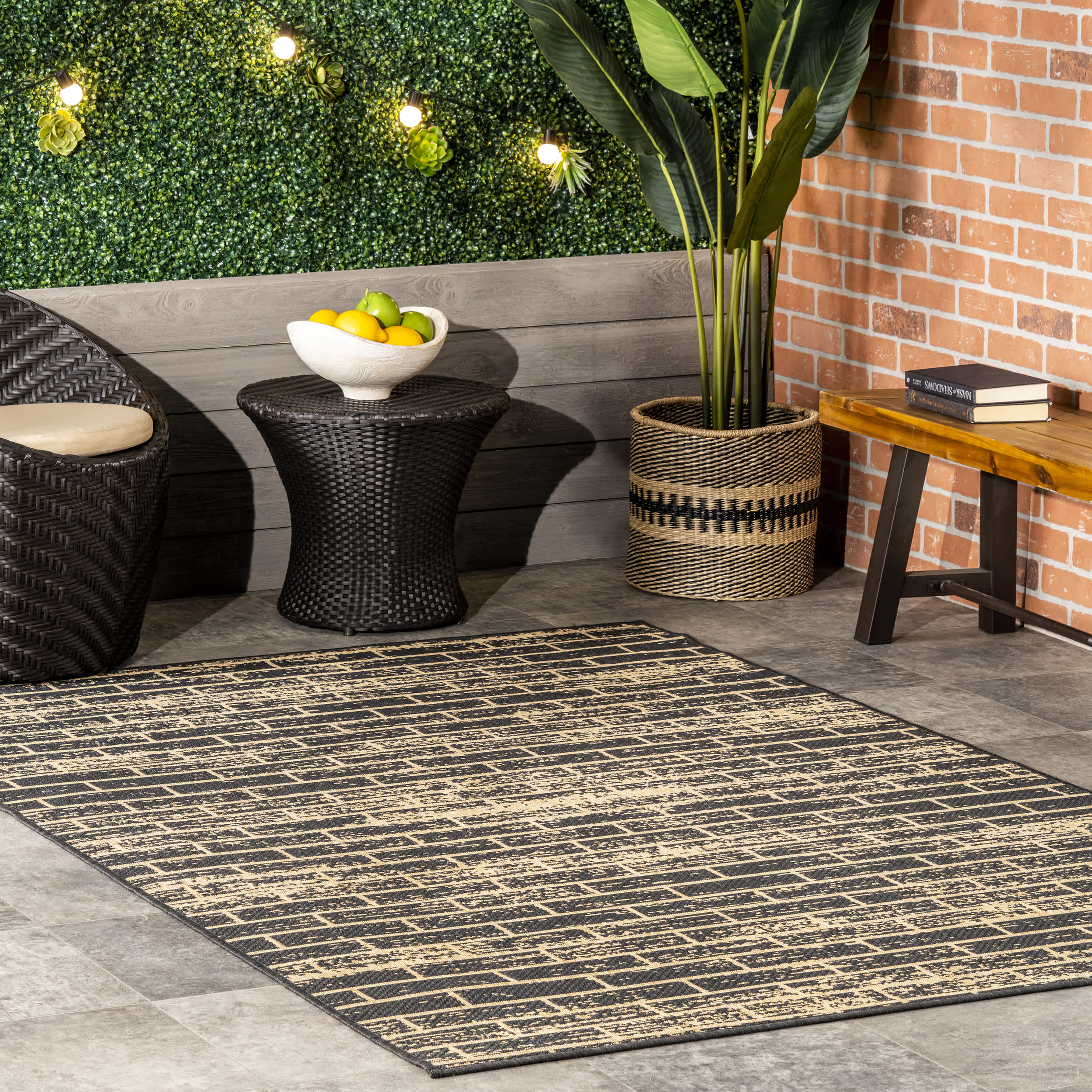 Justina Abstract Brick Indoor/Outdoor Area Rug - Image 2