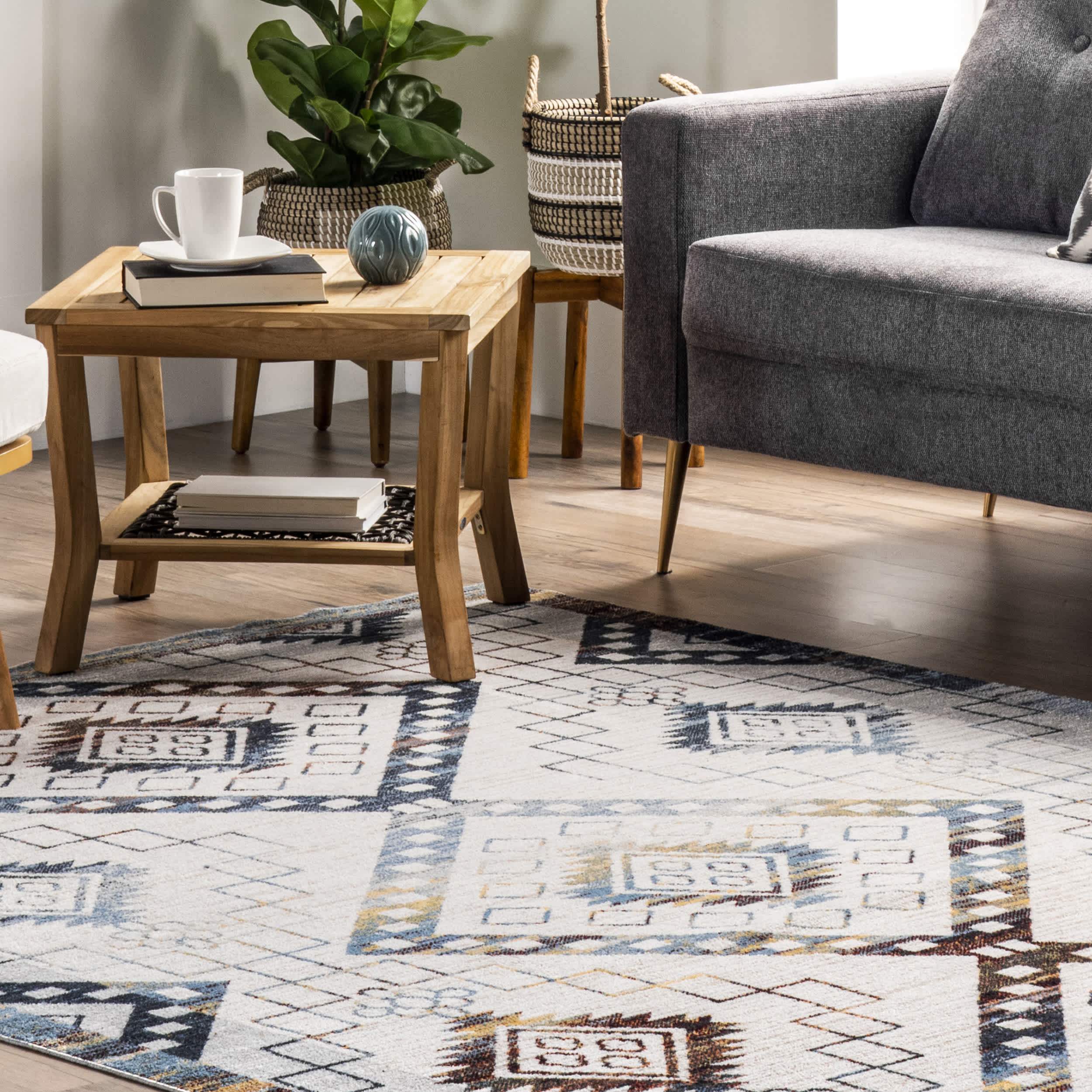 Kajal Machine Washable Southwestern Geometric Area Rug - Image 9