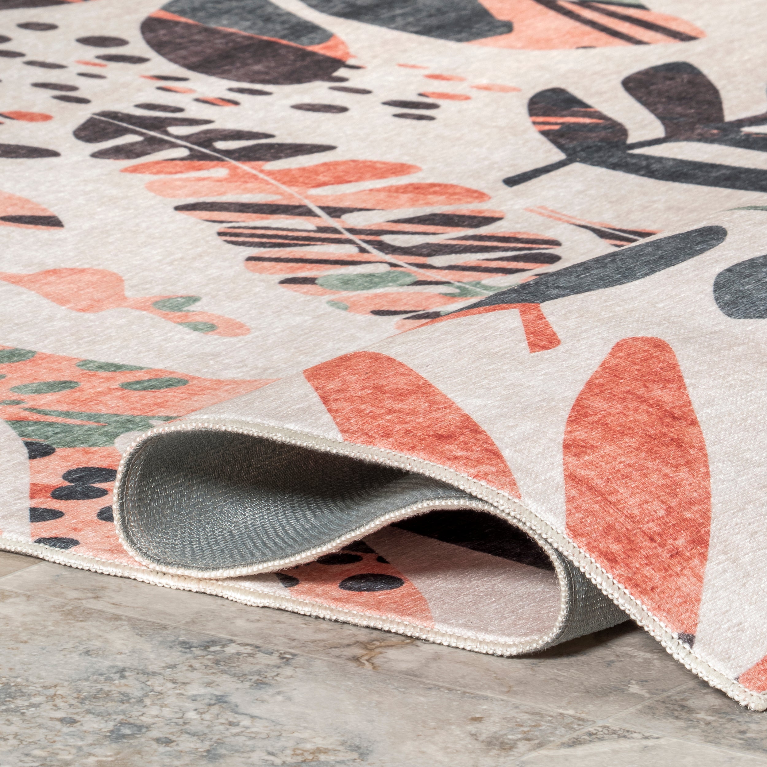 Mara Floral Machine Washable Indoor/Outdoor Area Rug - Image 4