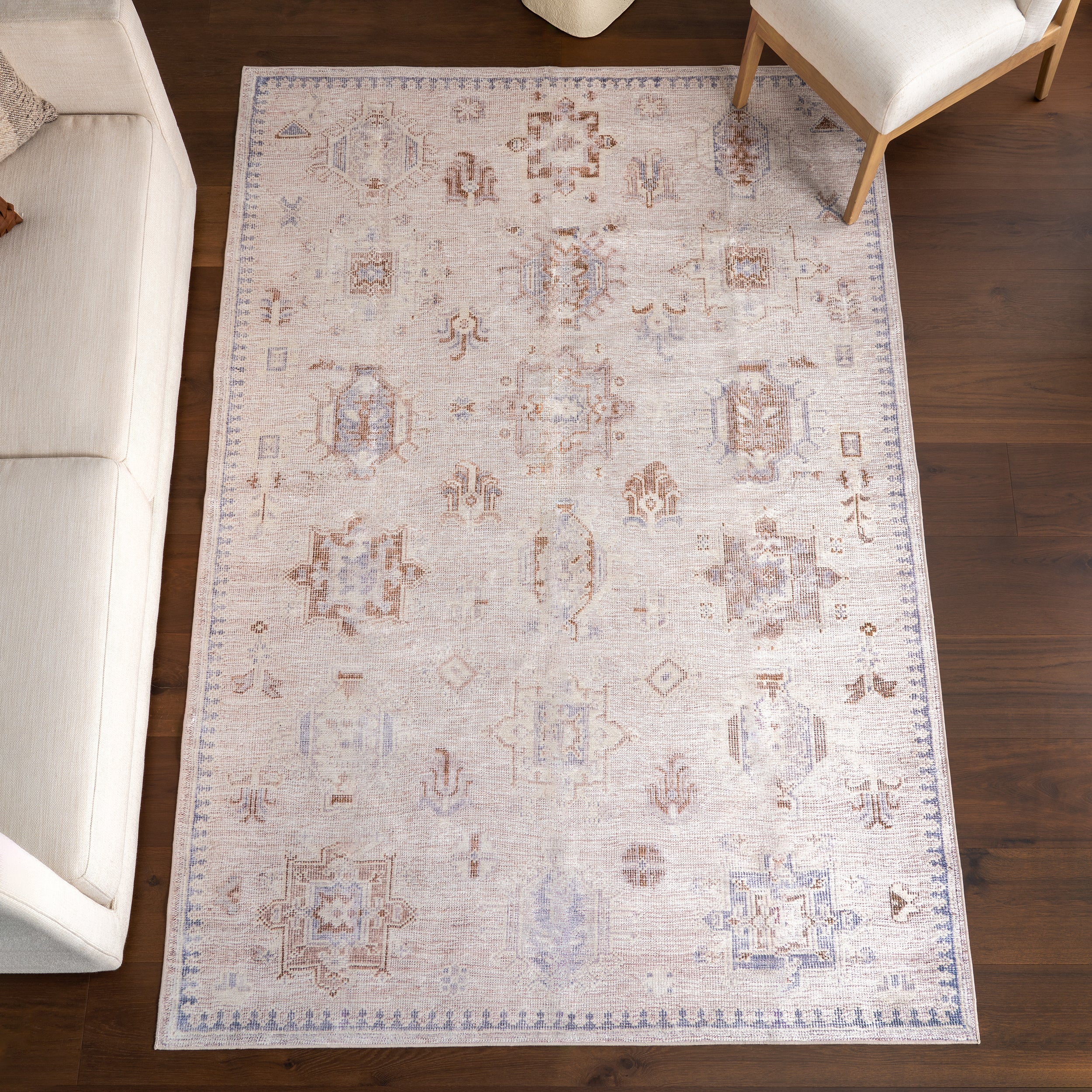 Vivica SplashGuard Faded Medallion Machine Washable Area Rug - Image 2