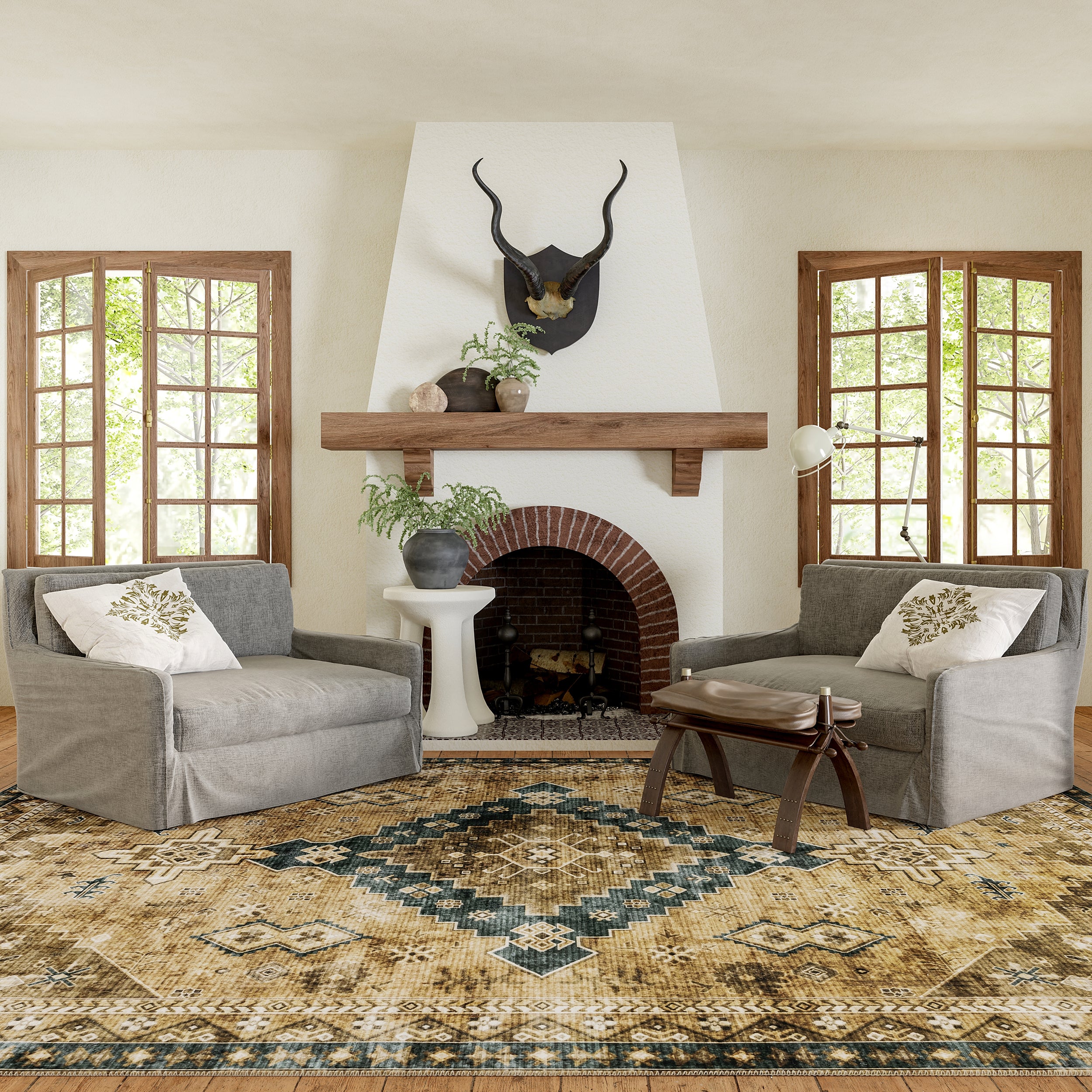 Jessamine Geometric Machine Washable Area Rug - Image 14