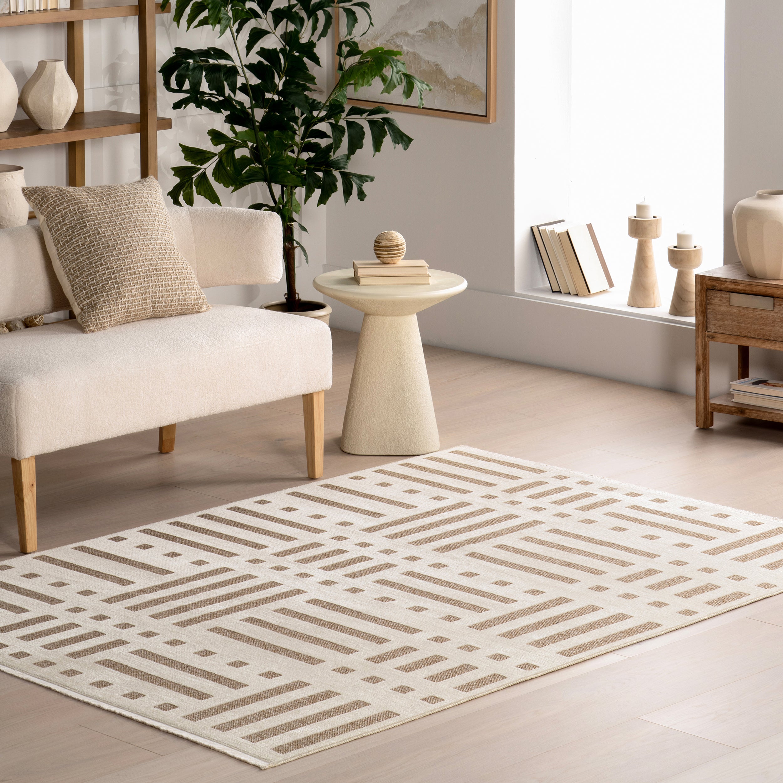 Mina Modern Stripes Reversible Machine Washable Area Rug - Image 11