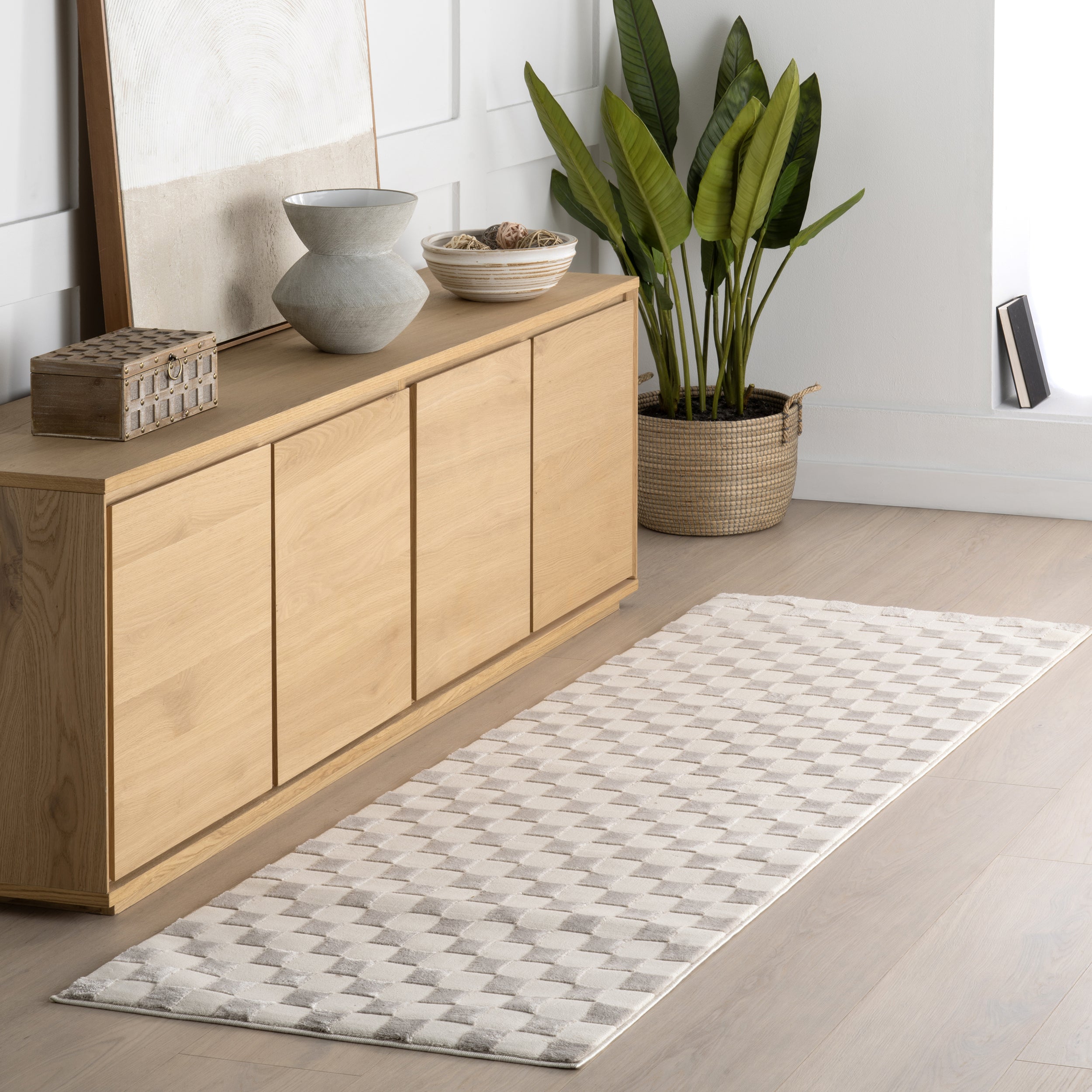 Alaiya Checkered Machine Washable Area Rug - Image 21