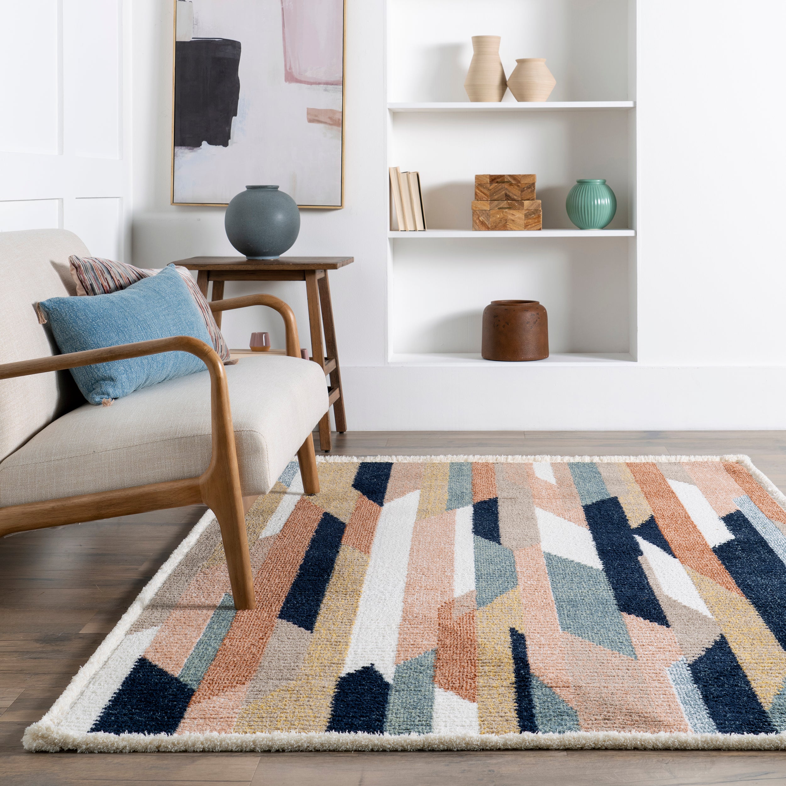 Inga Modern Abstract Fringe Area Rug - Image 8