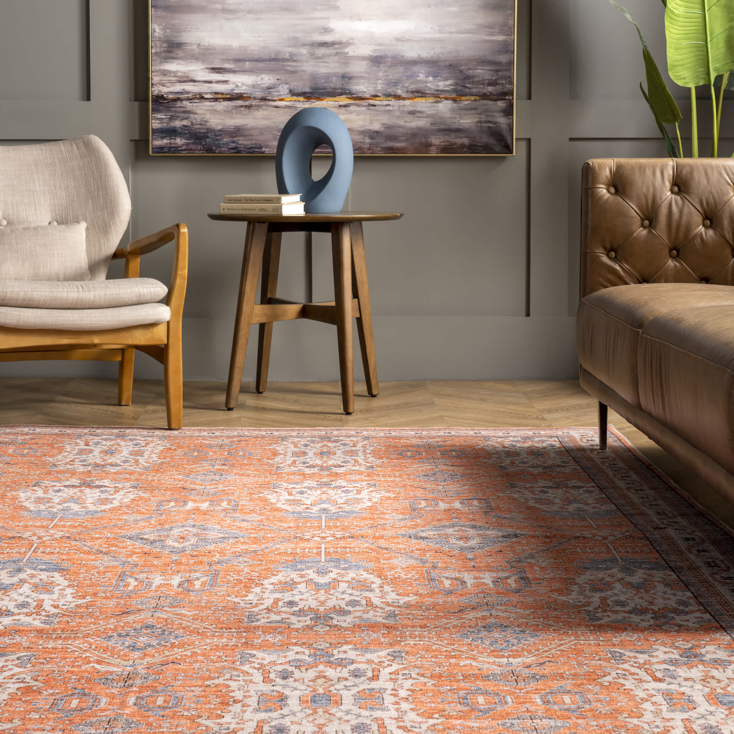 Sky Machine Washable Global Inspired Area Rug - Image 8