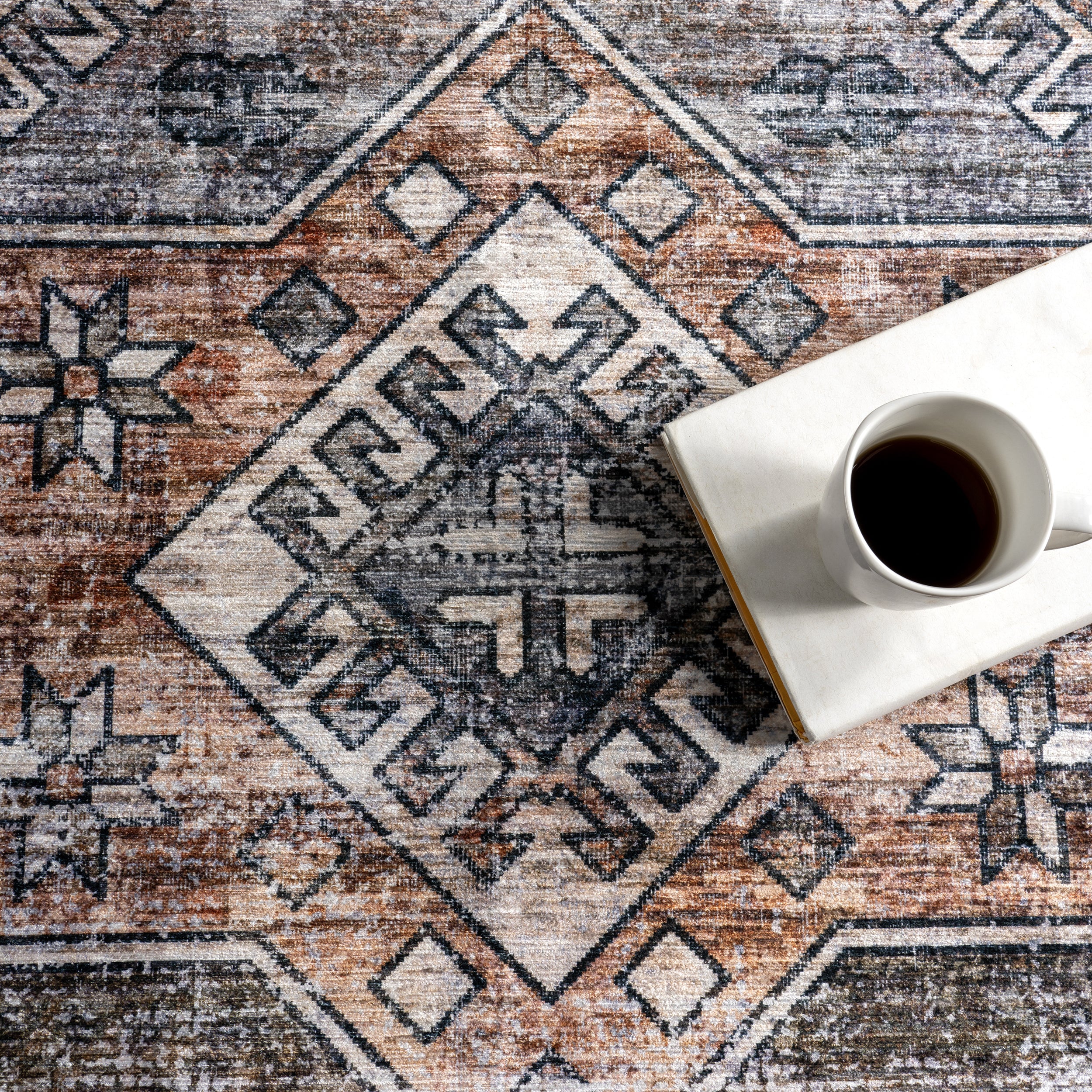 Layana SplashGuard Geometric Machine Washable Area Rug - Image 7