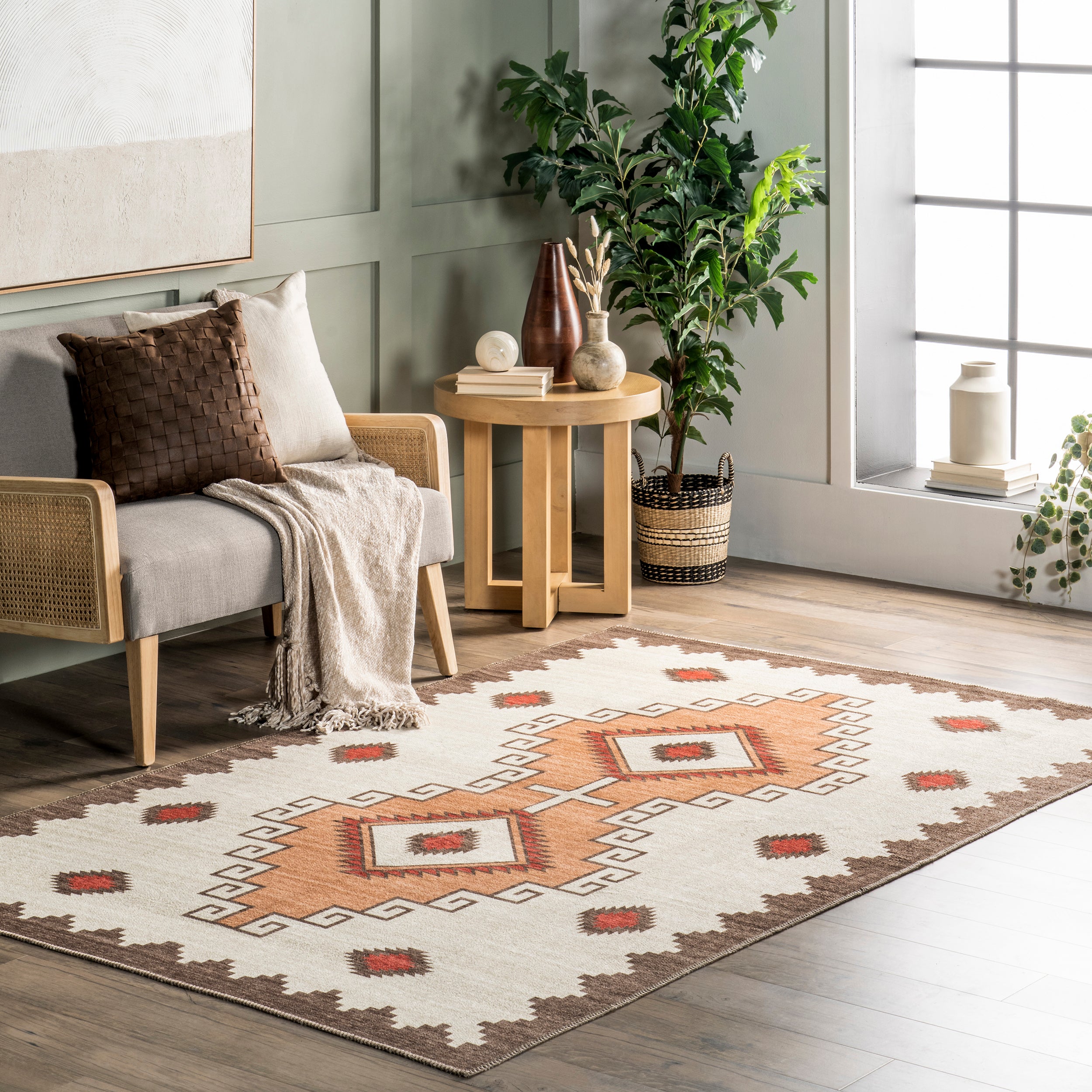 Imelda Aztec Machine Washable Area Rug - Image 11