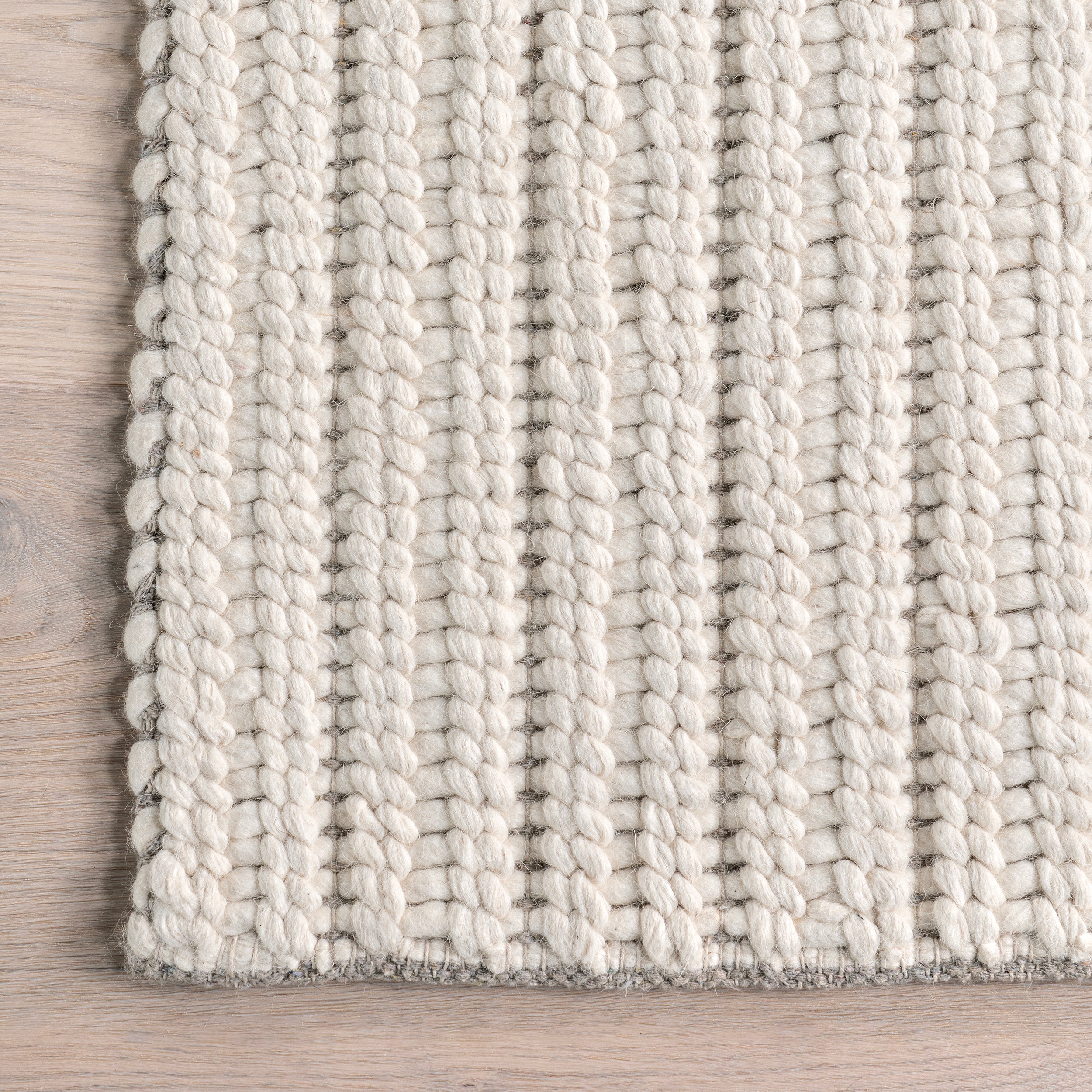 Aaleigha Casual Striped Wool Area Rug - Image 14