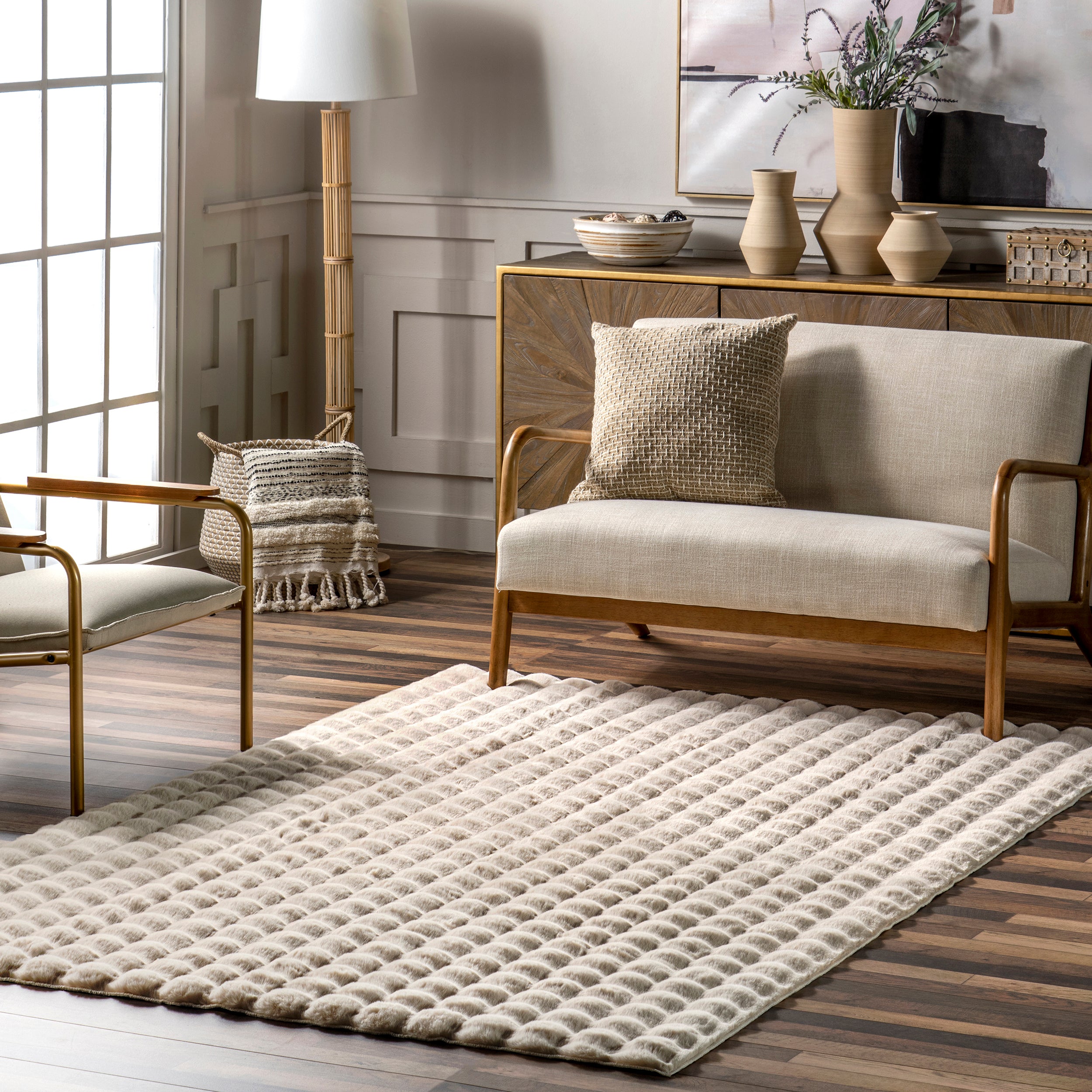 Jeni Solid Faux Rabbit Machine Washable Area Rug - Image 26
