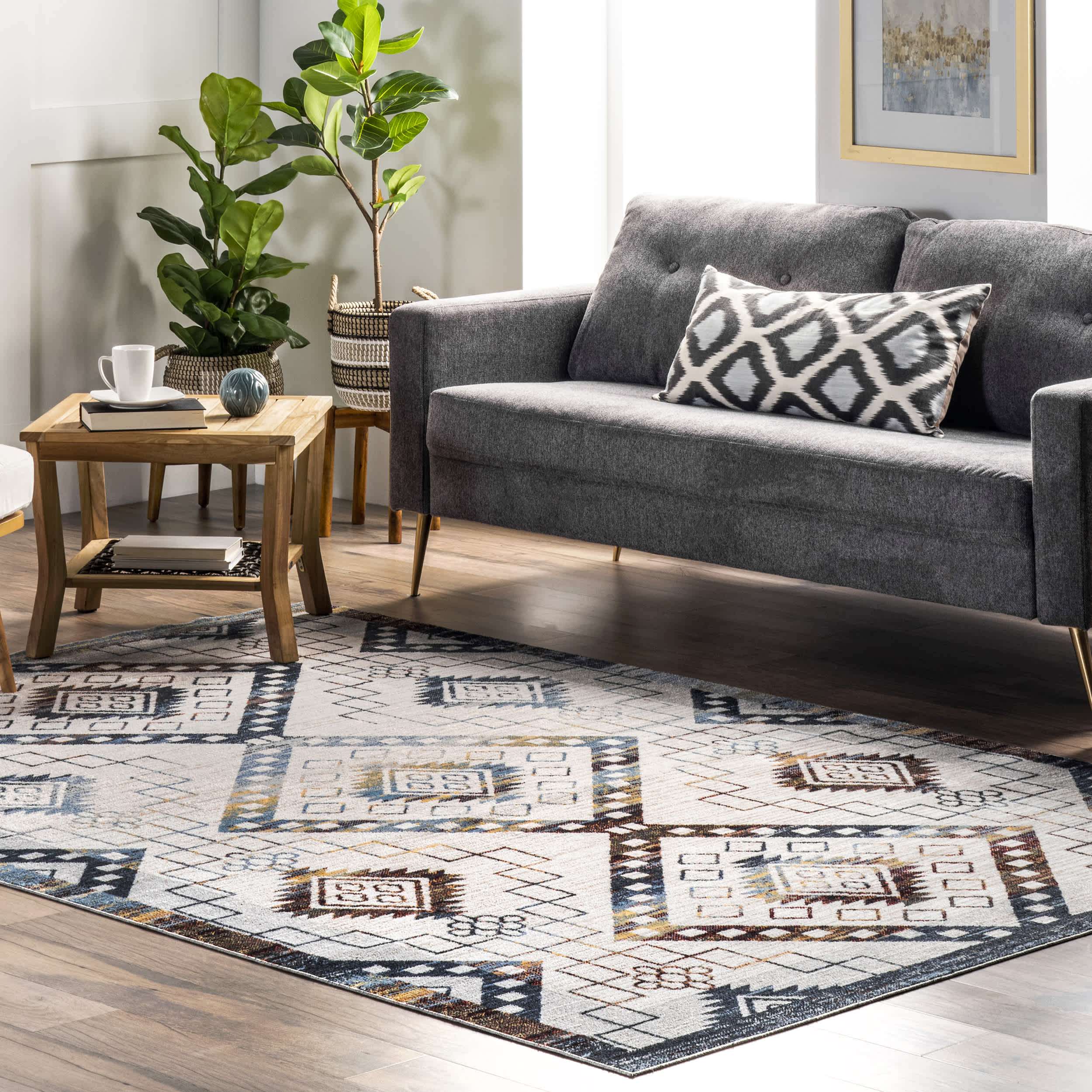 Kajal Machine Washable Southwestern Geometric Area Rug - Image 2