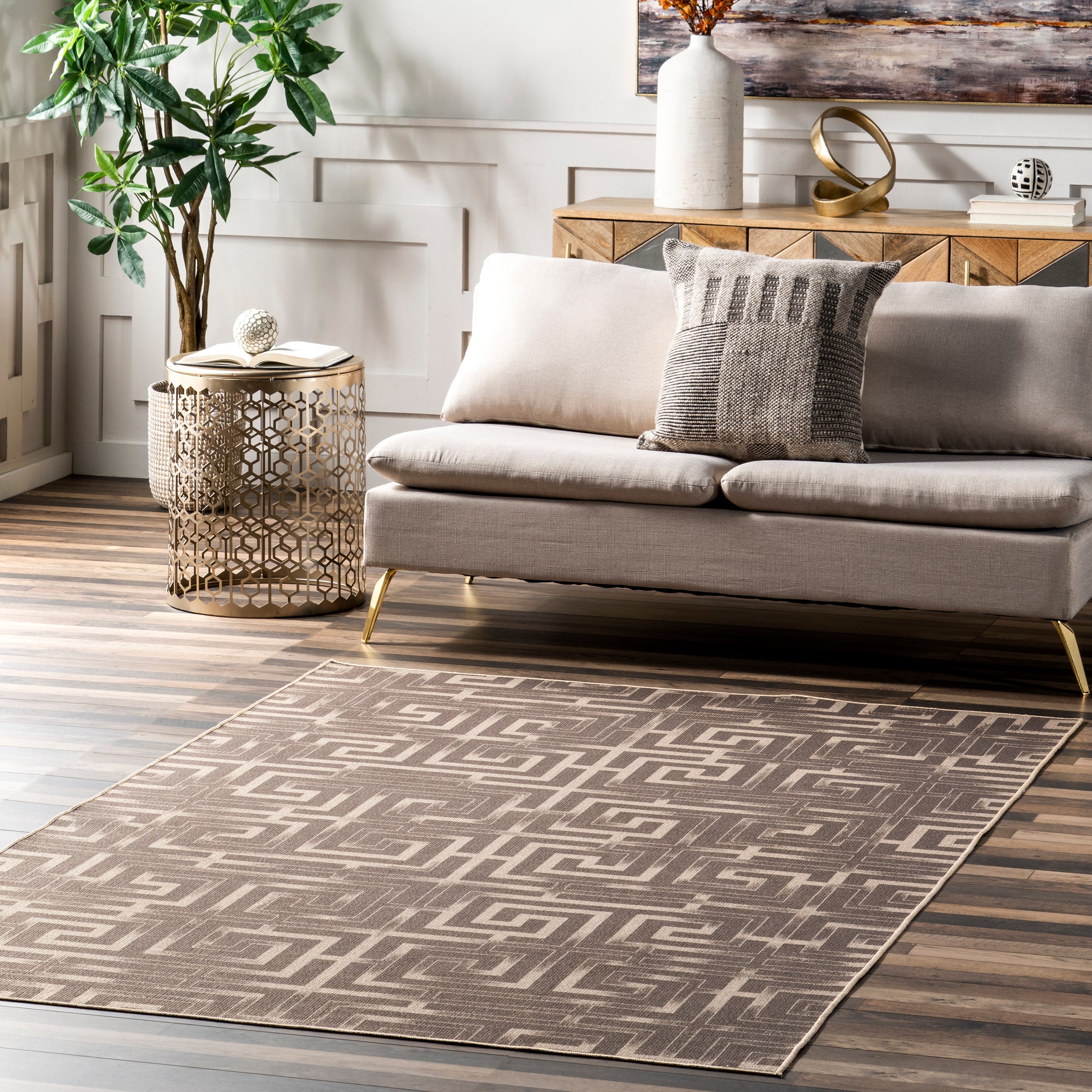 Sufia Geometric Easy-Jute Machine Washable Area Rug - Image 2