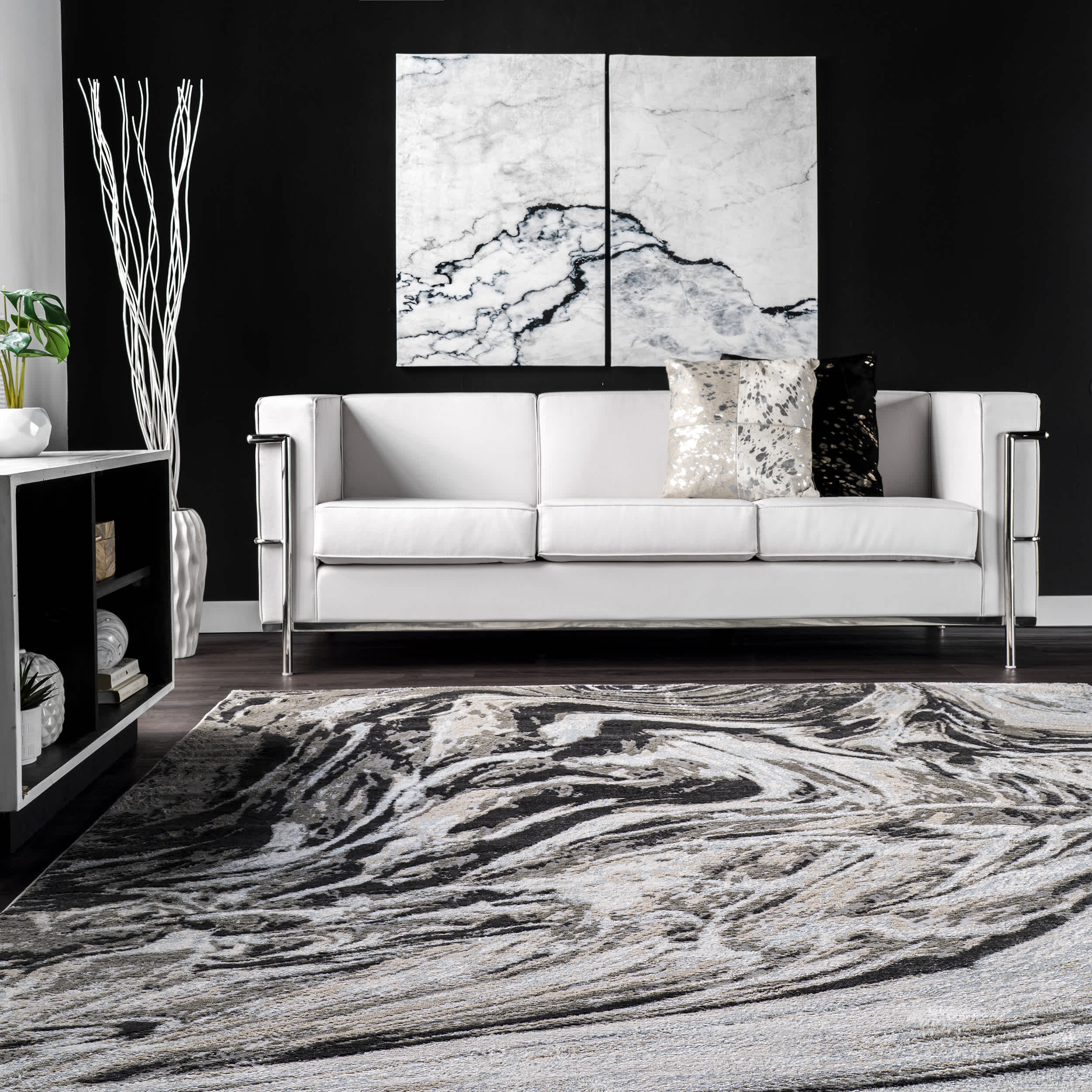 Drea Marble Abstract Area Rug - Image 8