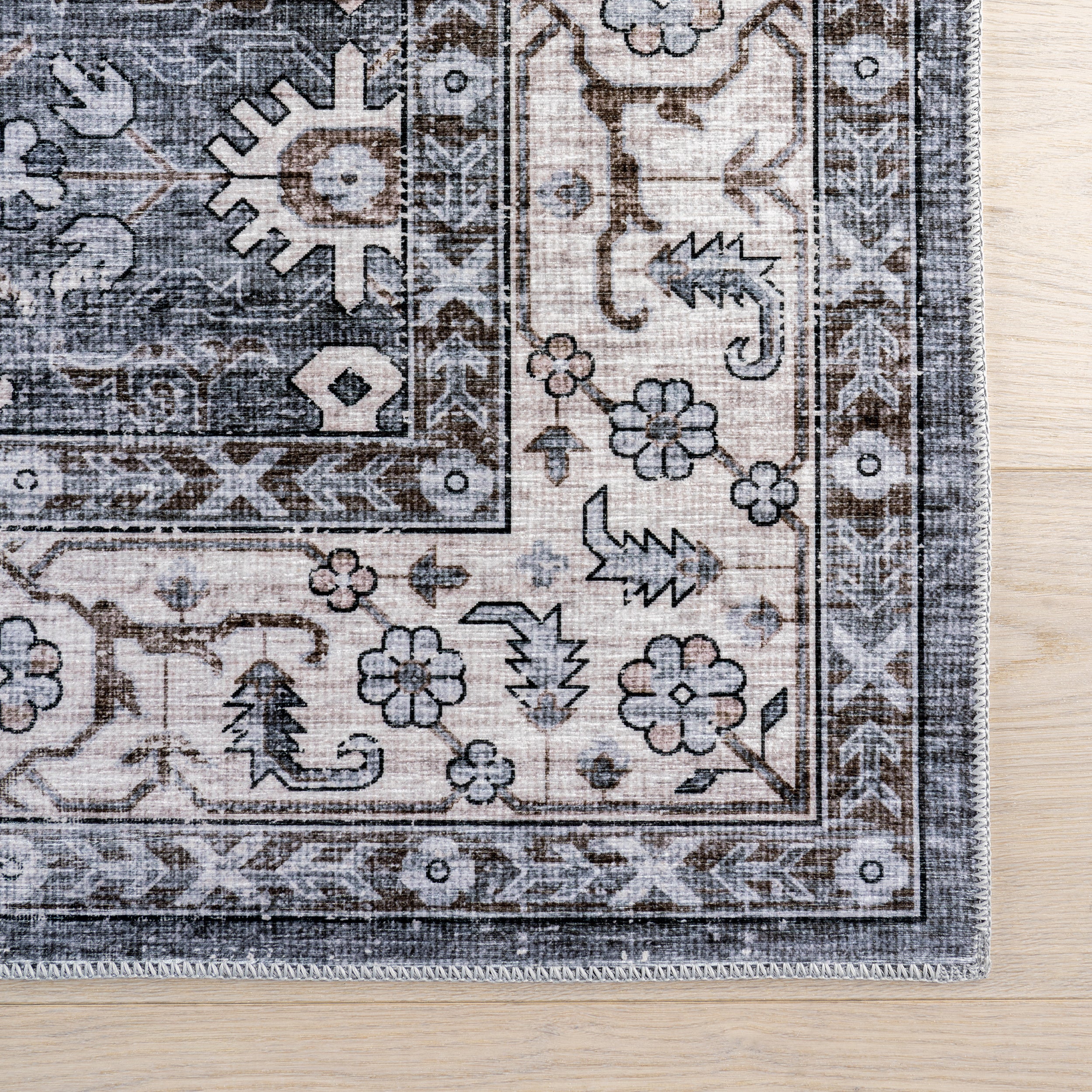 Rania SplashGuard Medallion Machine Washable Area Rug - Image 15